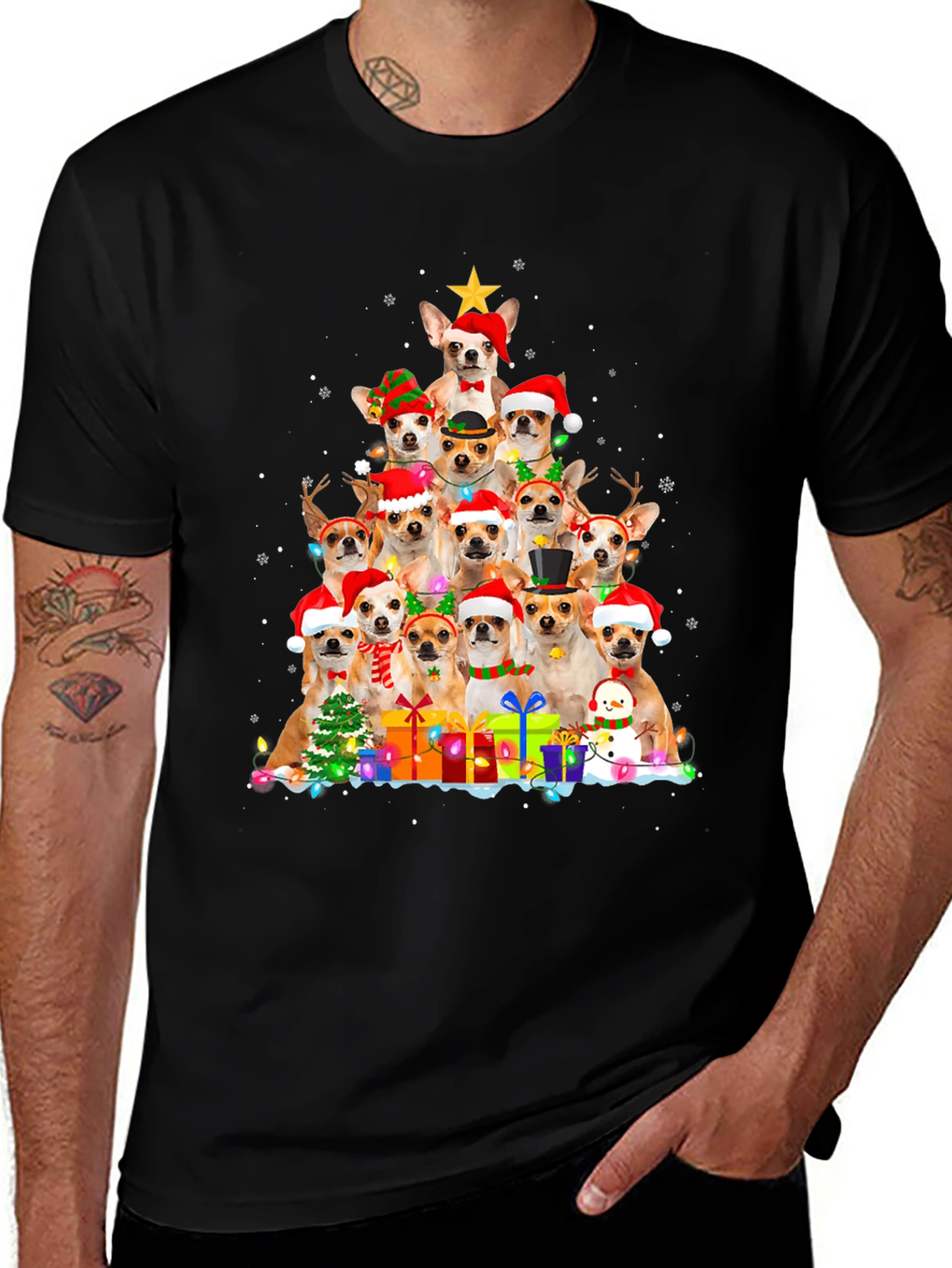 Chihuahua Christmas Tree T-Shirt - Festive Holiday Wear