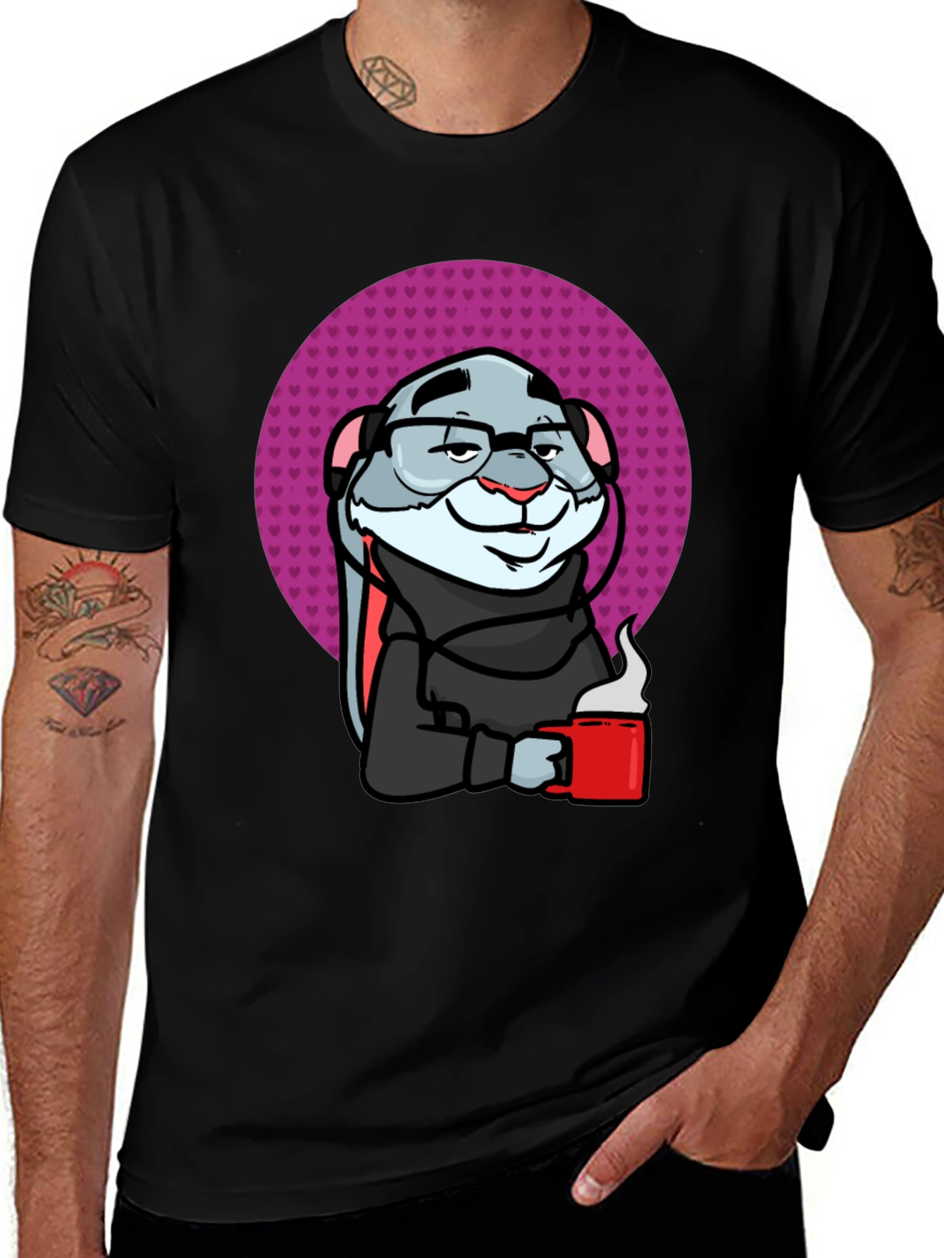Variant 21 of Cool Otter T-Shirt - Coffee Lover Tee