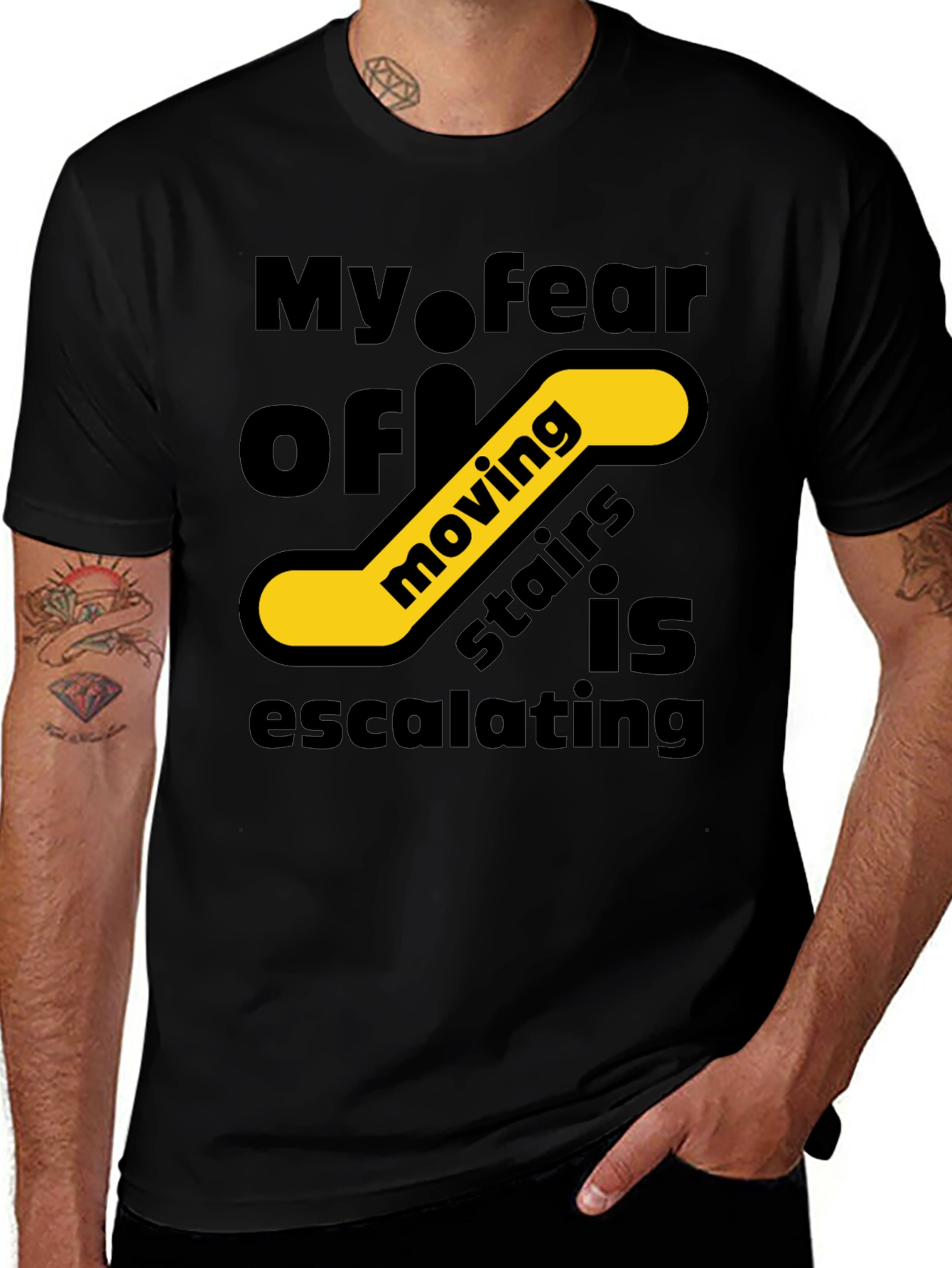 Variant 28 of Escalating Moving Stairs Humor T-Shirt