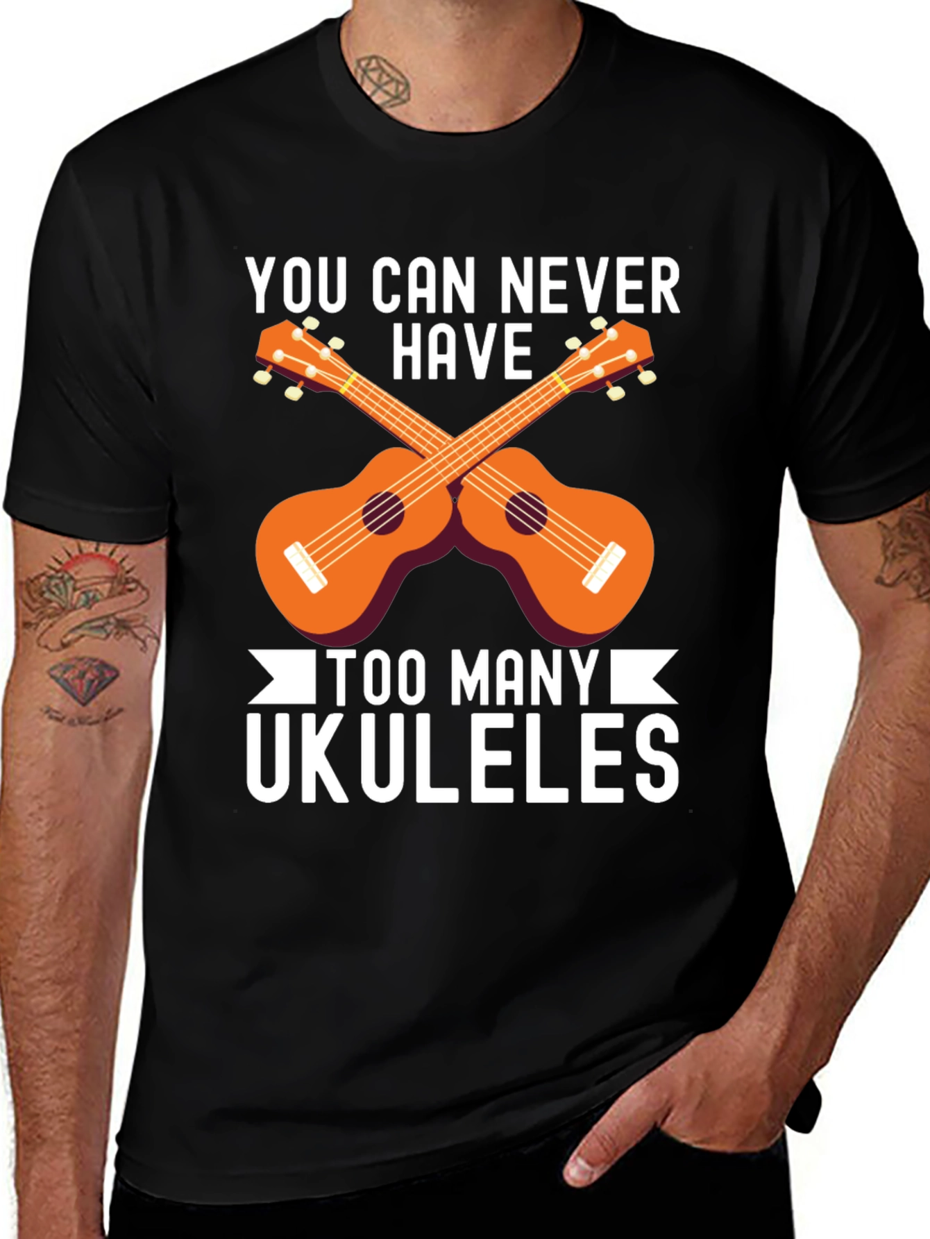 Variant 30 of Ukulele Lover T-Shirt - Too Many Ukuleles