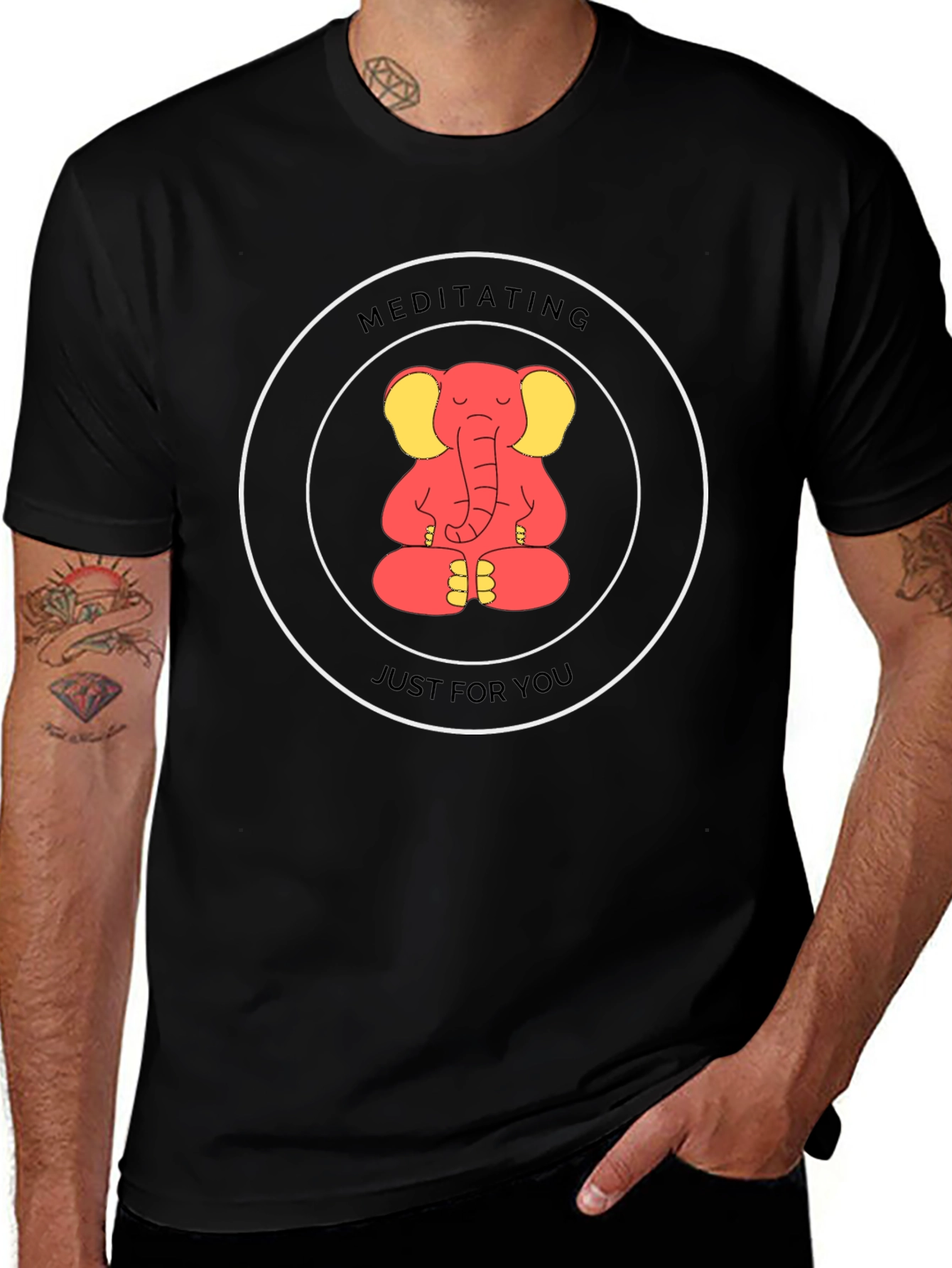 Variant 20 of Meditating Elephant Graphic Tee - Just for You
