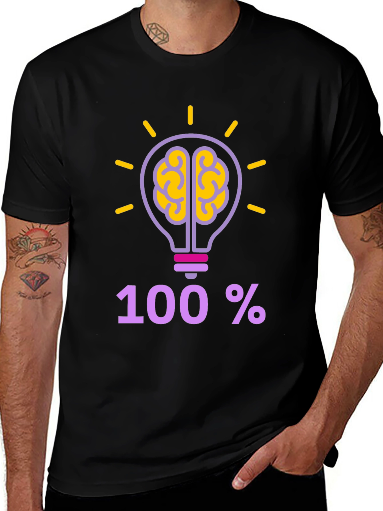 Variant 4 of 100% Brainpower T-Shirt - Clever Design
