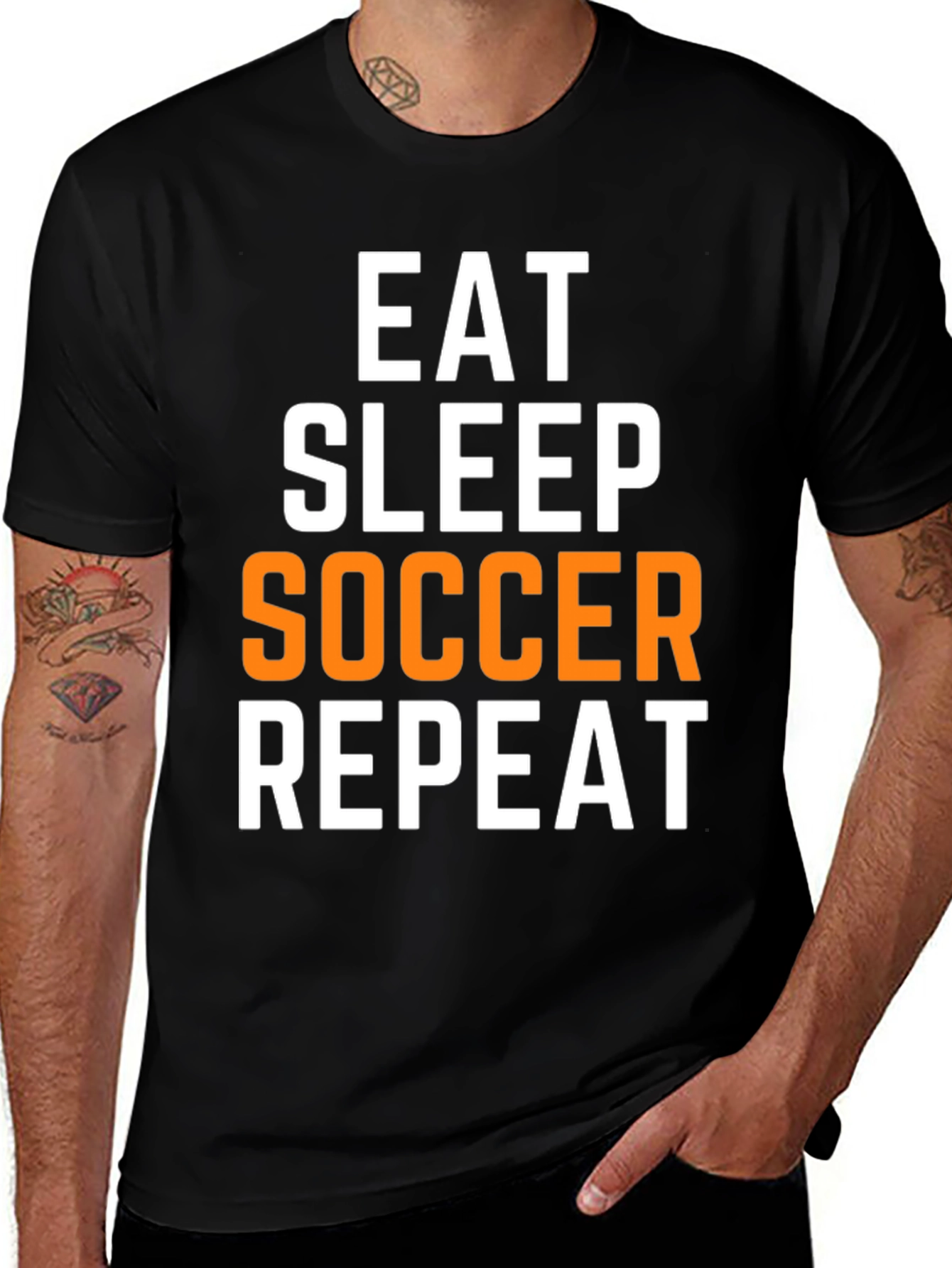 Variant 6 of Eat Sleep Soccer Repeat Graphic T-Shirt