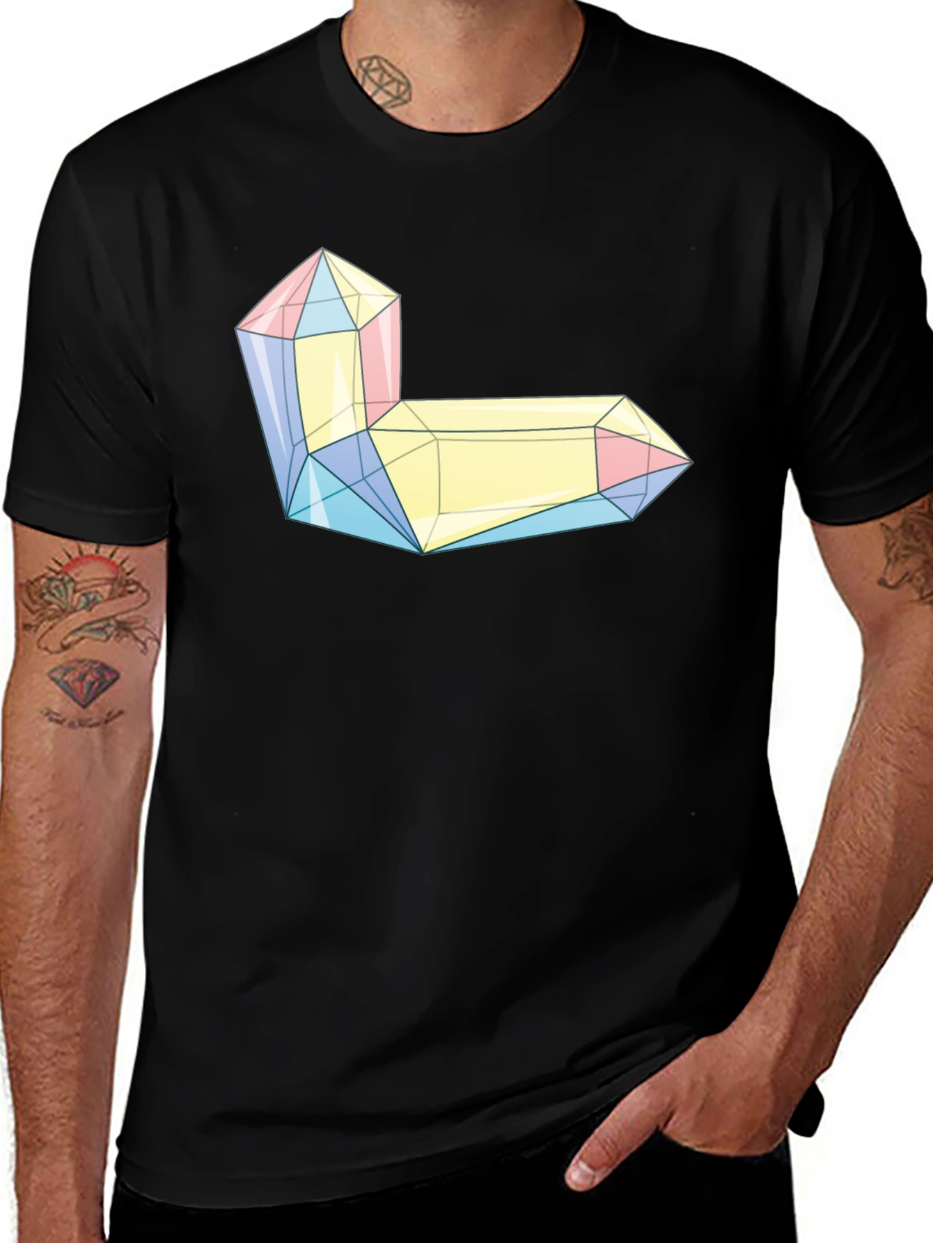 Variant 8 of Geometric Crystal Graphic Tee - Modern Style