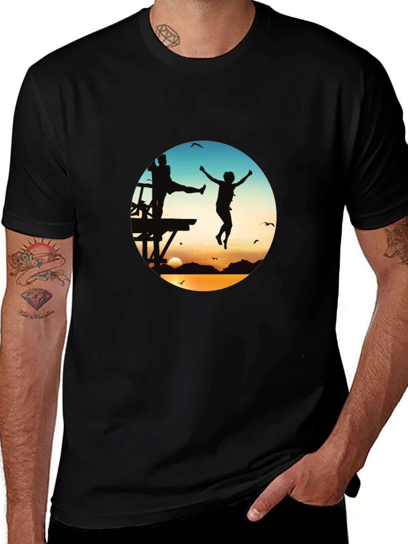 Sunset Jump T-Shirt - Graphic Tee