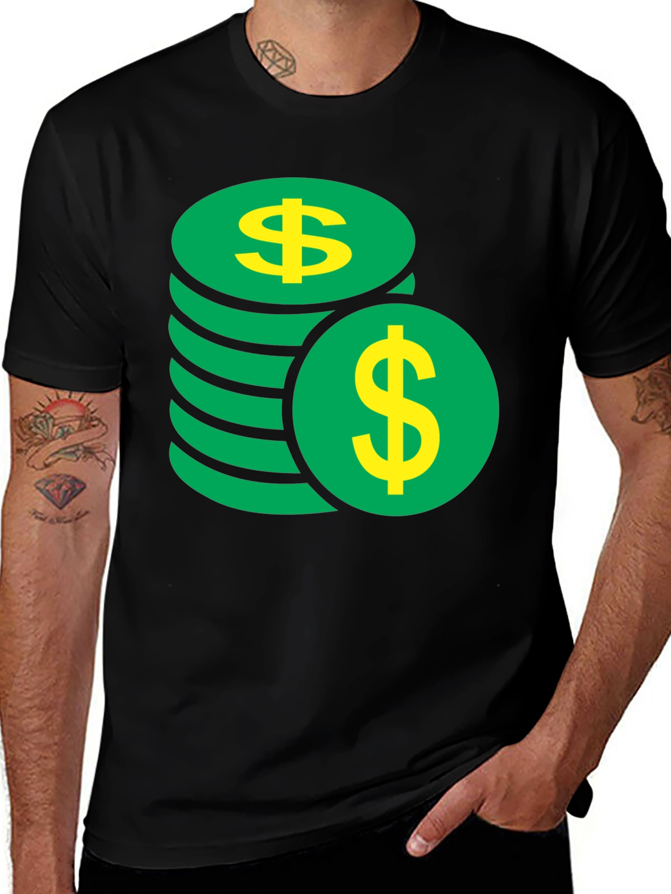 Variant 18 of Green Money Stack T-Shirt - Casual Style