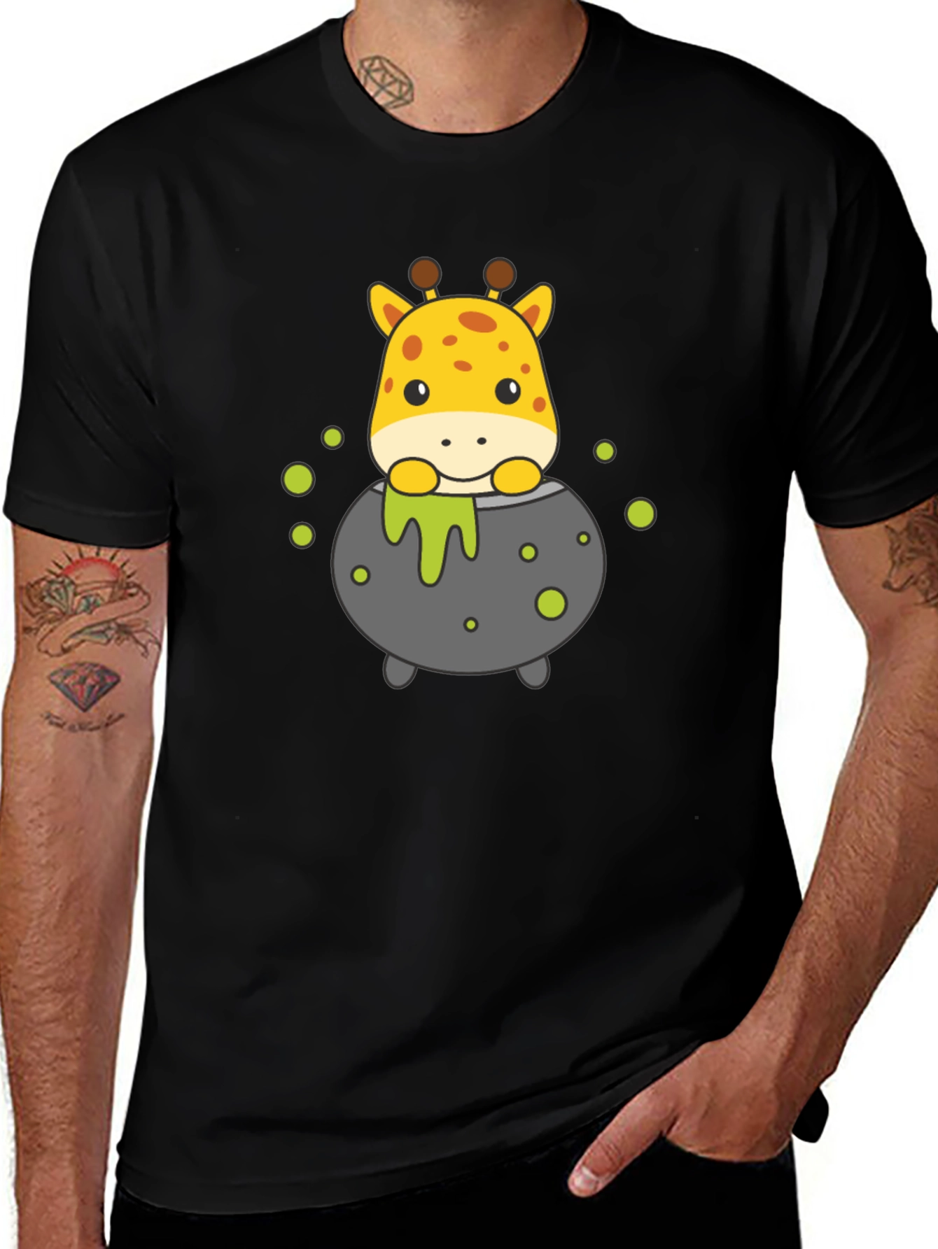 Variant 26 of Giraffe in Potion Cauldron T-Shirt