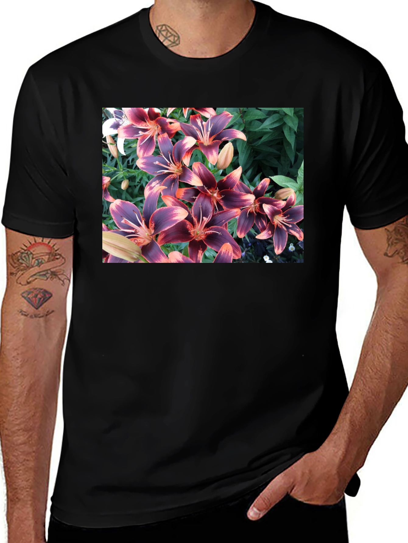 Variant 30 of Floral T-Shirt - Unique Lily Design