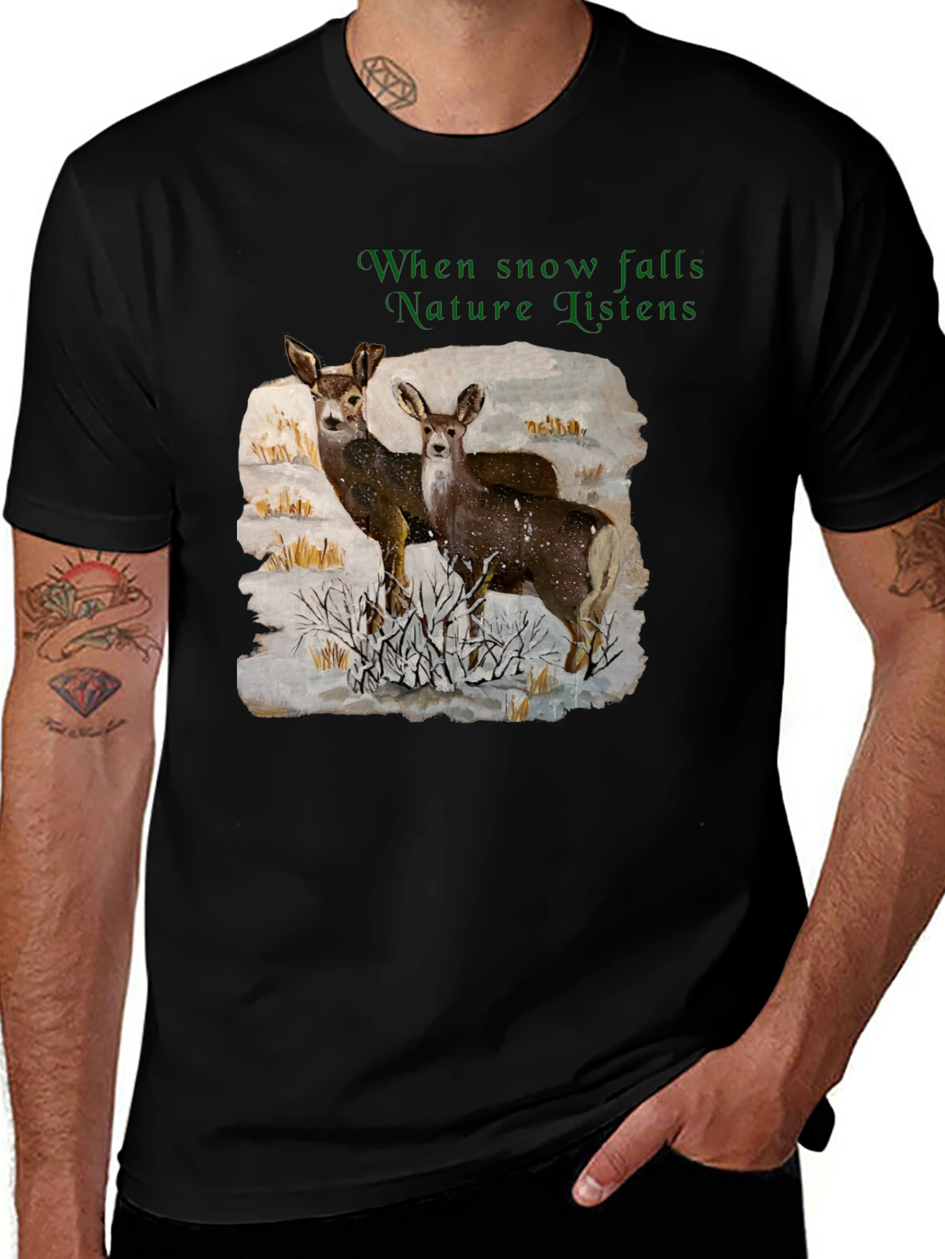Variant 26 of Nature Listens Deer Graphic T-Shirt