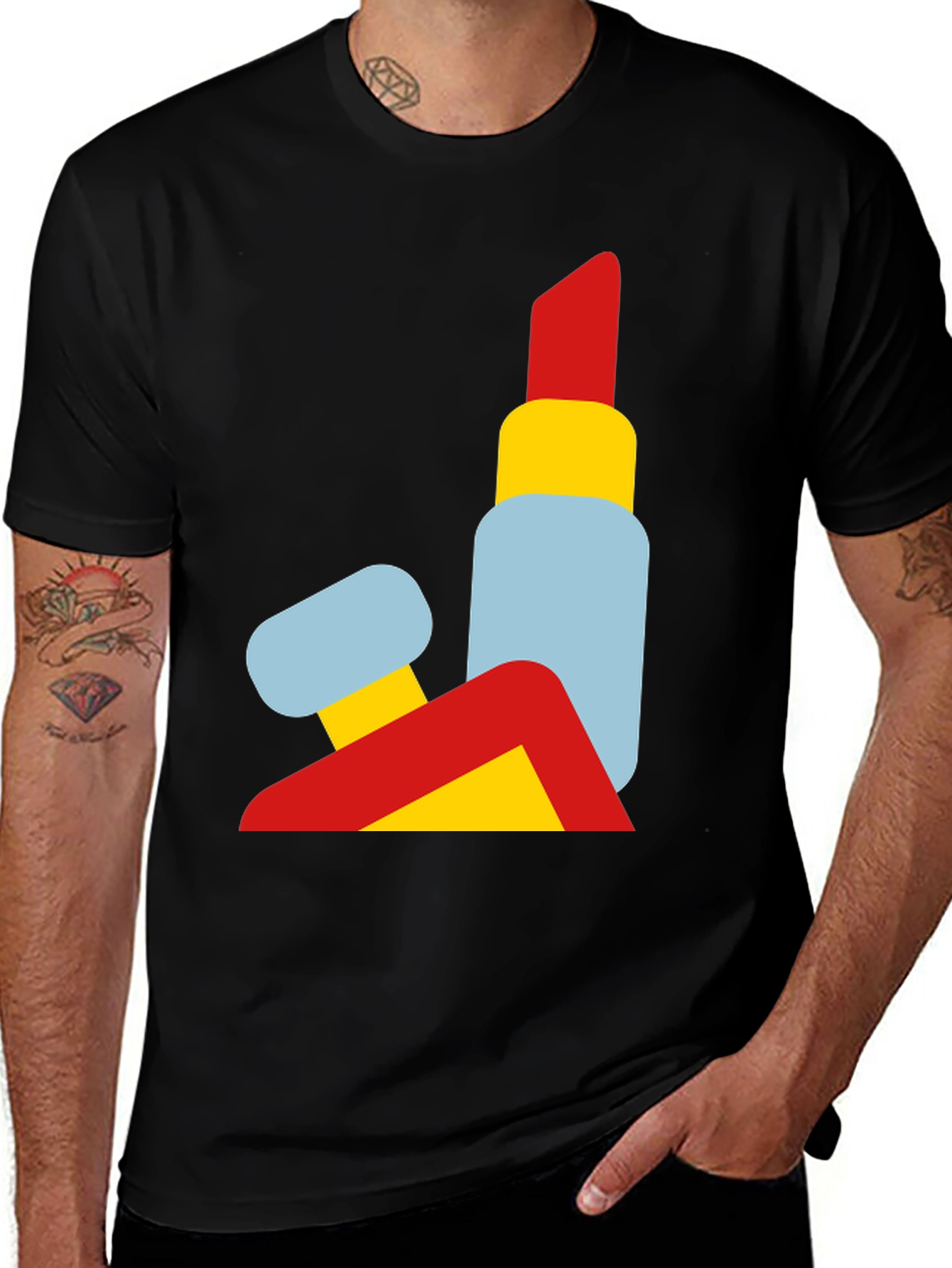 Variant 4 of Abstract Lipstick Graphic Tee - Modern Art T-Shirt
