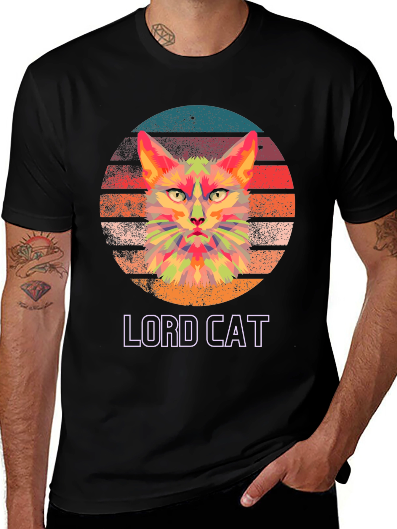Variant 16 of Lord Cat Graphic Tee - Black Crew Neck
