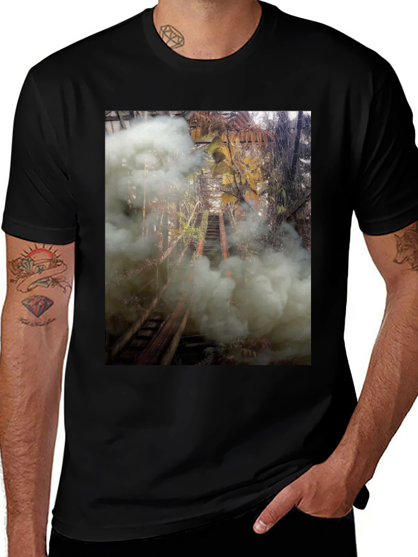 Variant 9 of Smoked Wooden Staircase T-Shirt