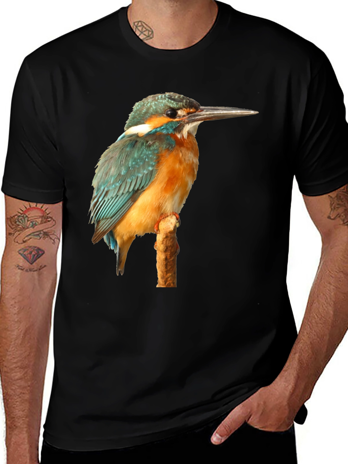 Kingfisher Bird Graphic Tee - Stylish Nature T-Shirt