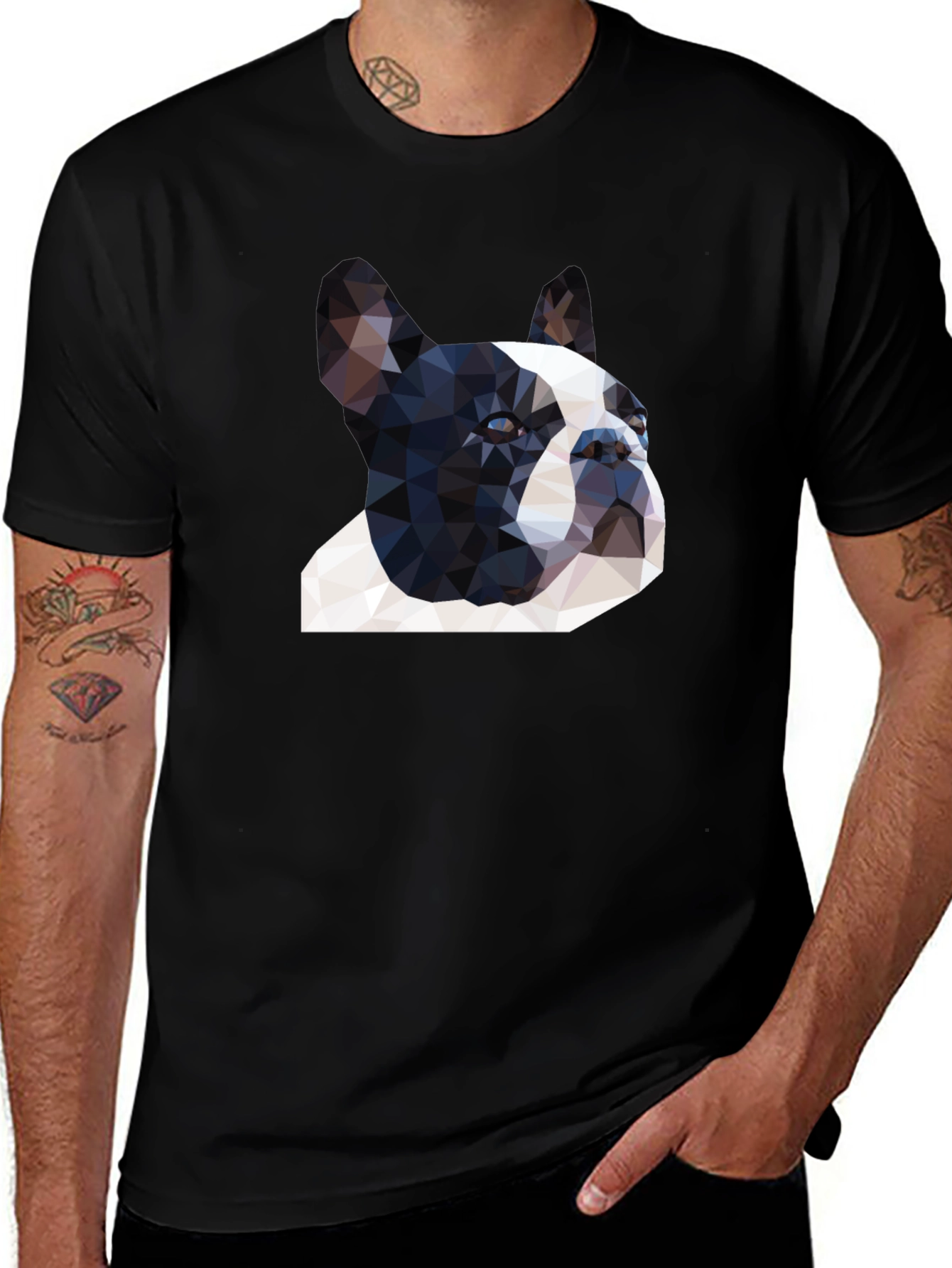 Variant 20 of Geometric Dog Graphic Tee - Modern Minimalist Style