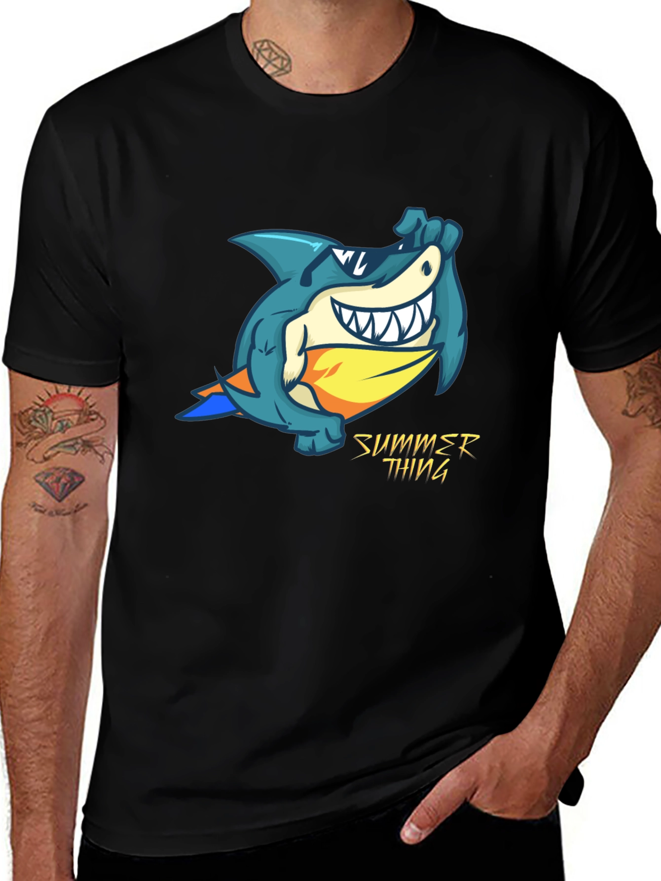 Variant 12 of Shark Summer Thing Graphic T-Shirt - Black
