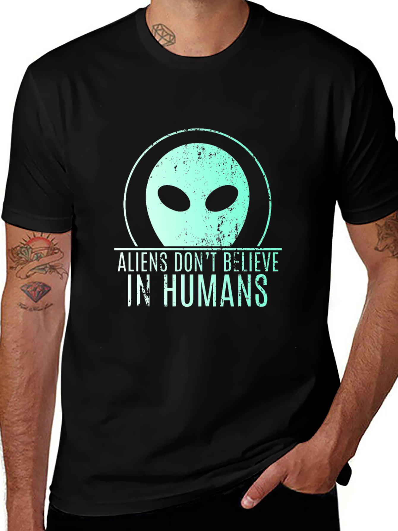 Variant 29 of Aliens Don't Believe in Humans Graphic T-Shirt