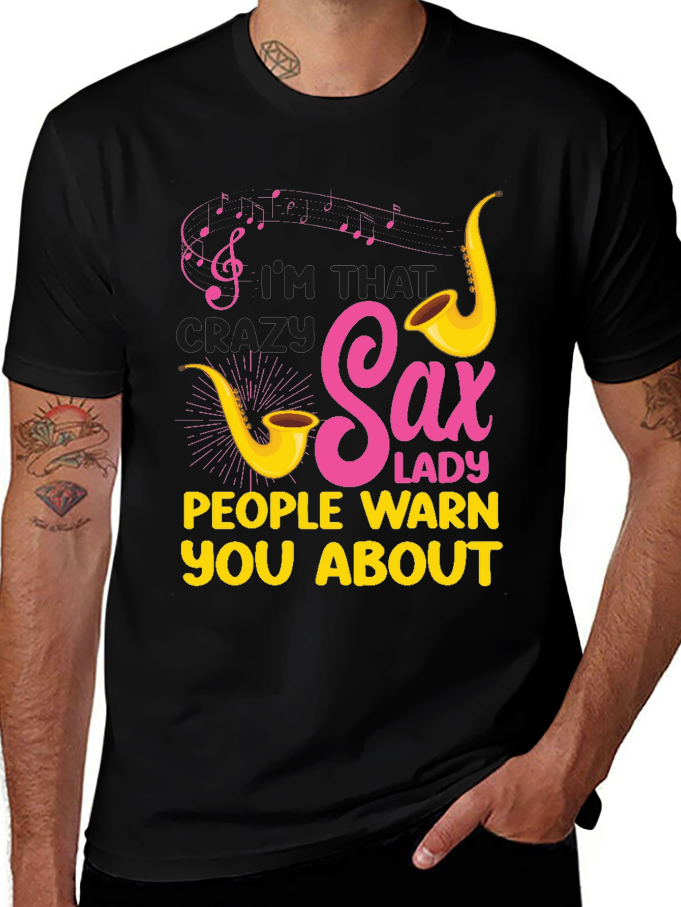 Variant 24 of Crazy Sax Lady T-Shirt