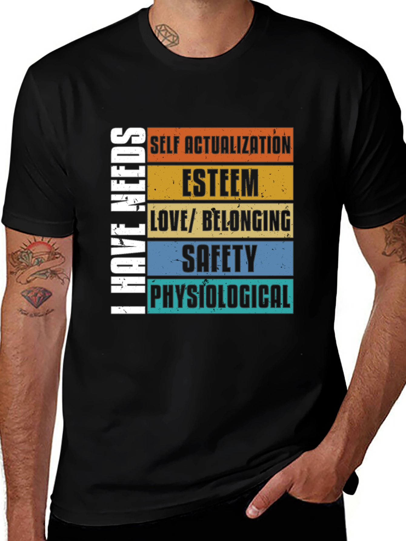 Maslow's Hierarchy of Needs T-Shirt - Novelty Graphic Tee