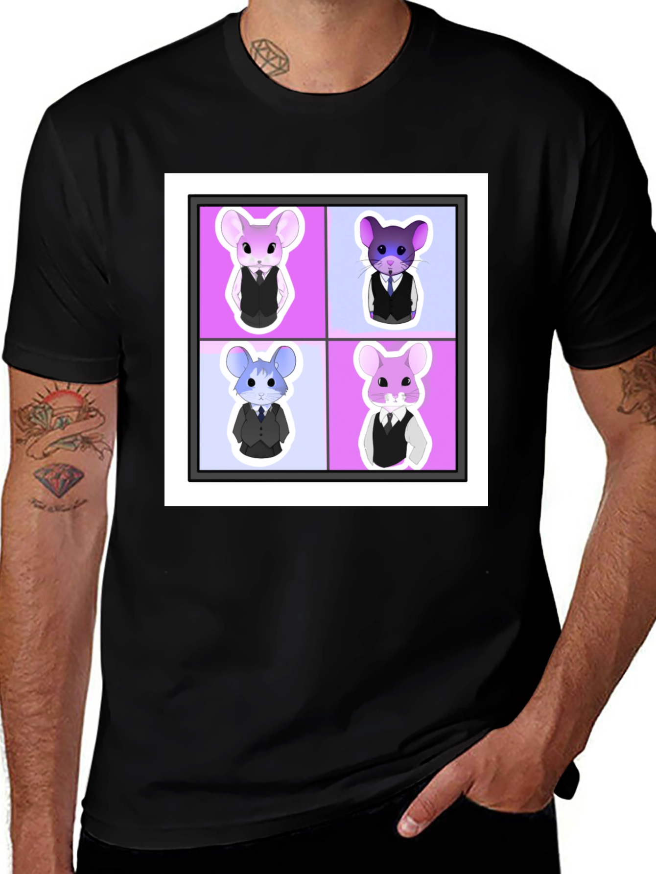 Variant 13 of Stylish Chinchilla Quartet Graphic Tee