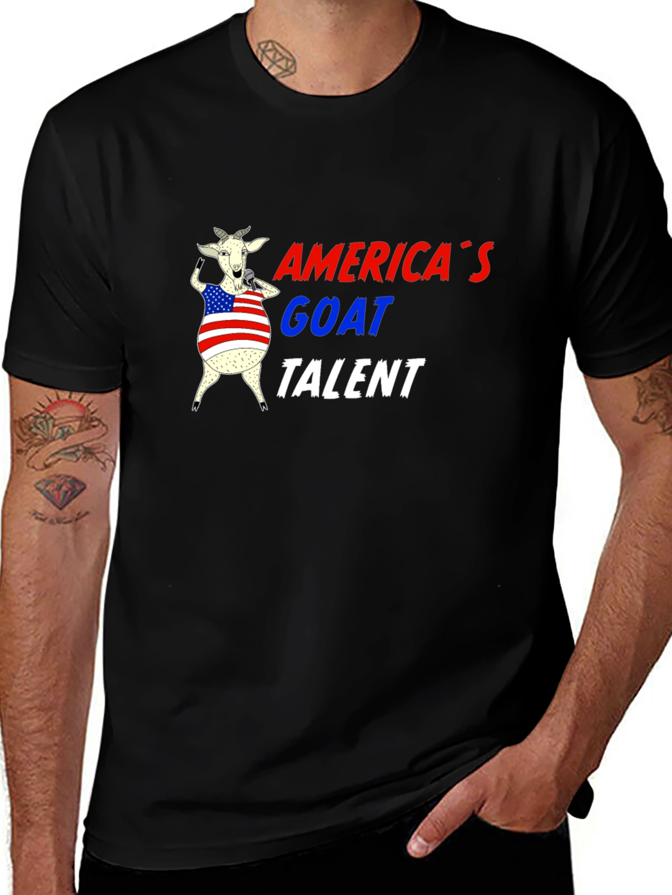 Variant 27 of America's Goat Talent Tee - Black Graphic T-Shirt