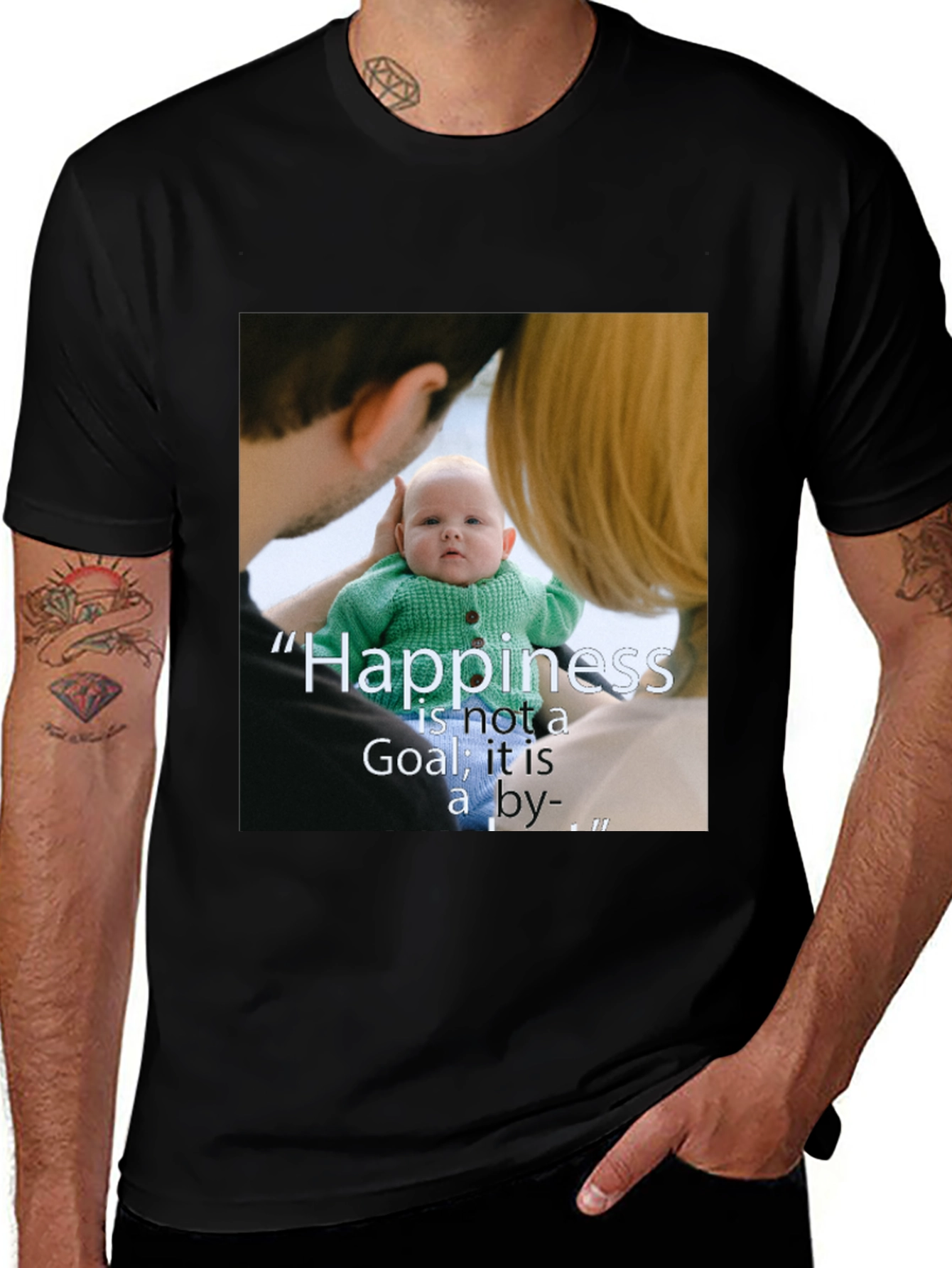Variant 20 of Family Photo Print Black T-Shirt
