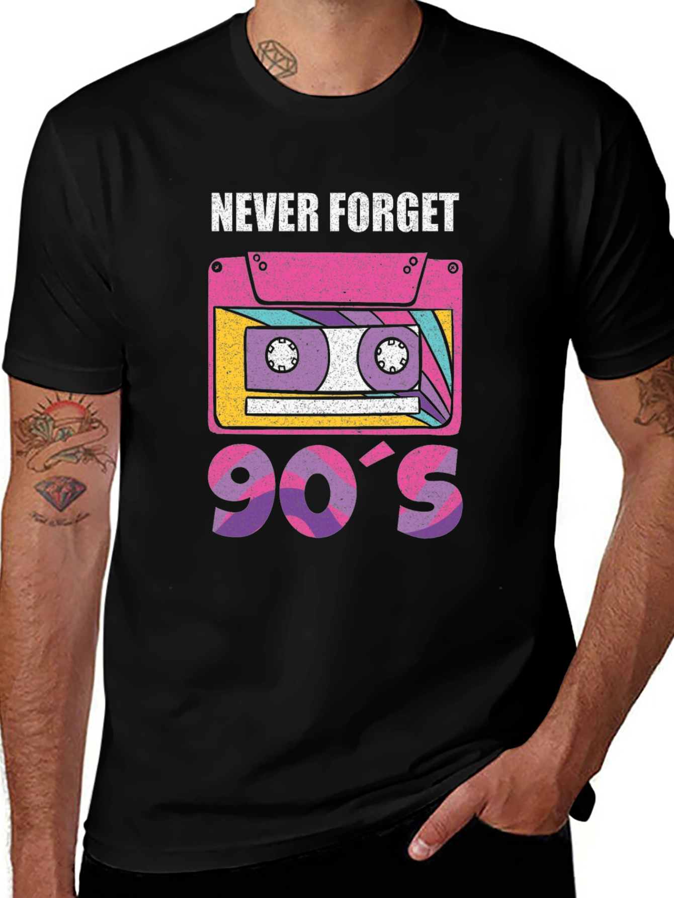 Variant 16 of Never Forget 90's T-Shirt Retro Cassette Tape Design