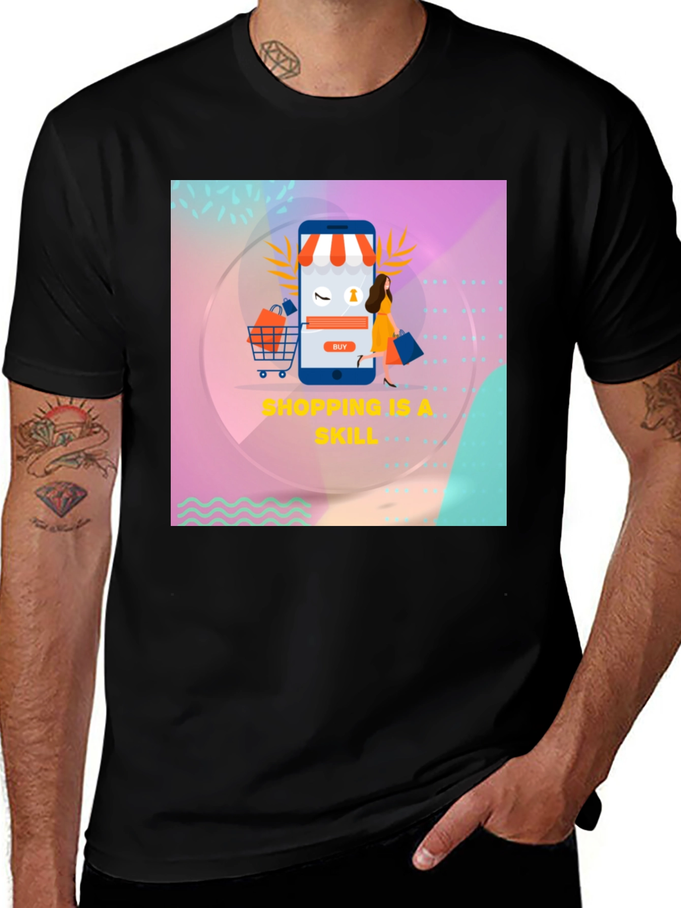 Variant 13 of Shopping is a Skill Graphic Tee