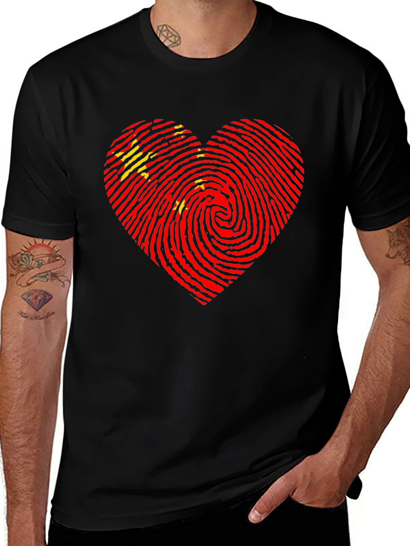 Variant 26 of China Flag Heartbeat T-Shirt | Patriotic Pride