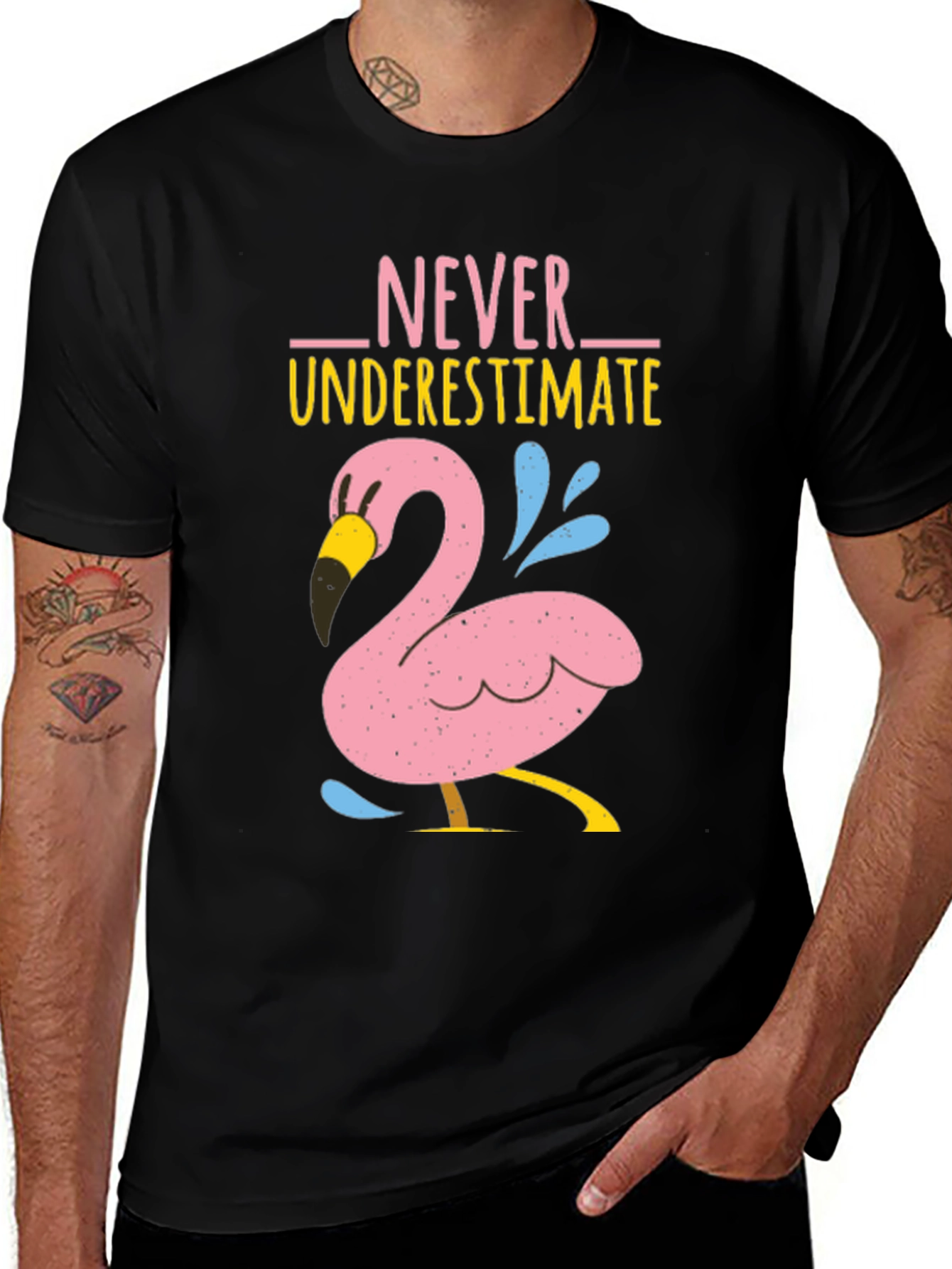 Variant 15 of Never Underestimate Flamingo Graphic T-Shirt