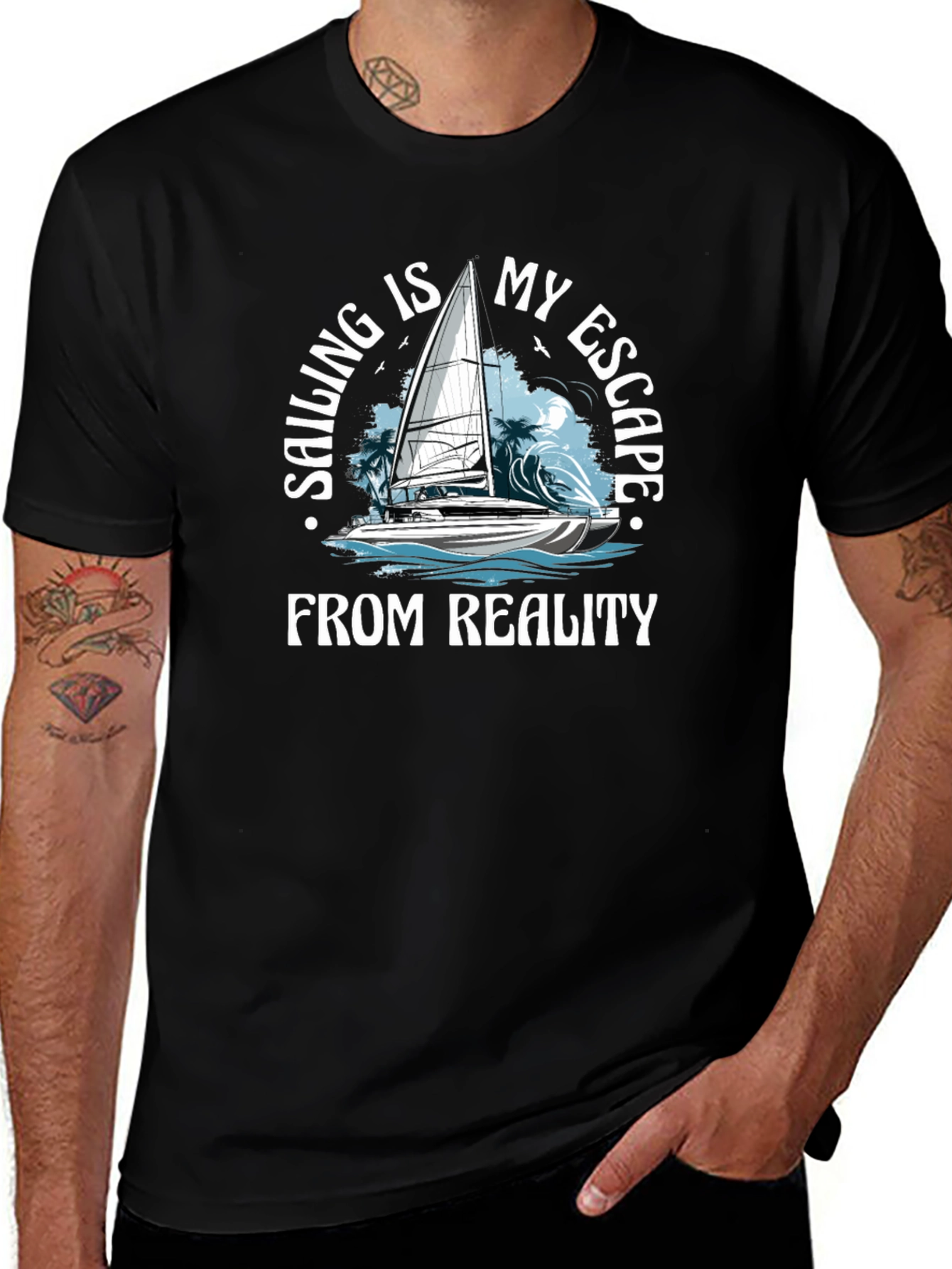 Variant 29 of Sailing Escape T-Shirt - Boat Design