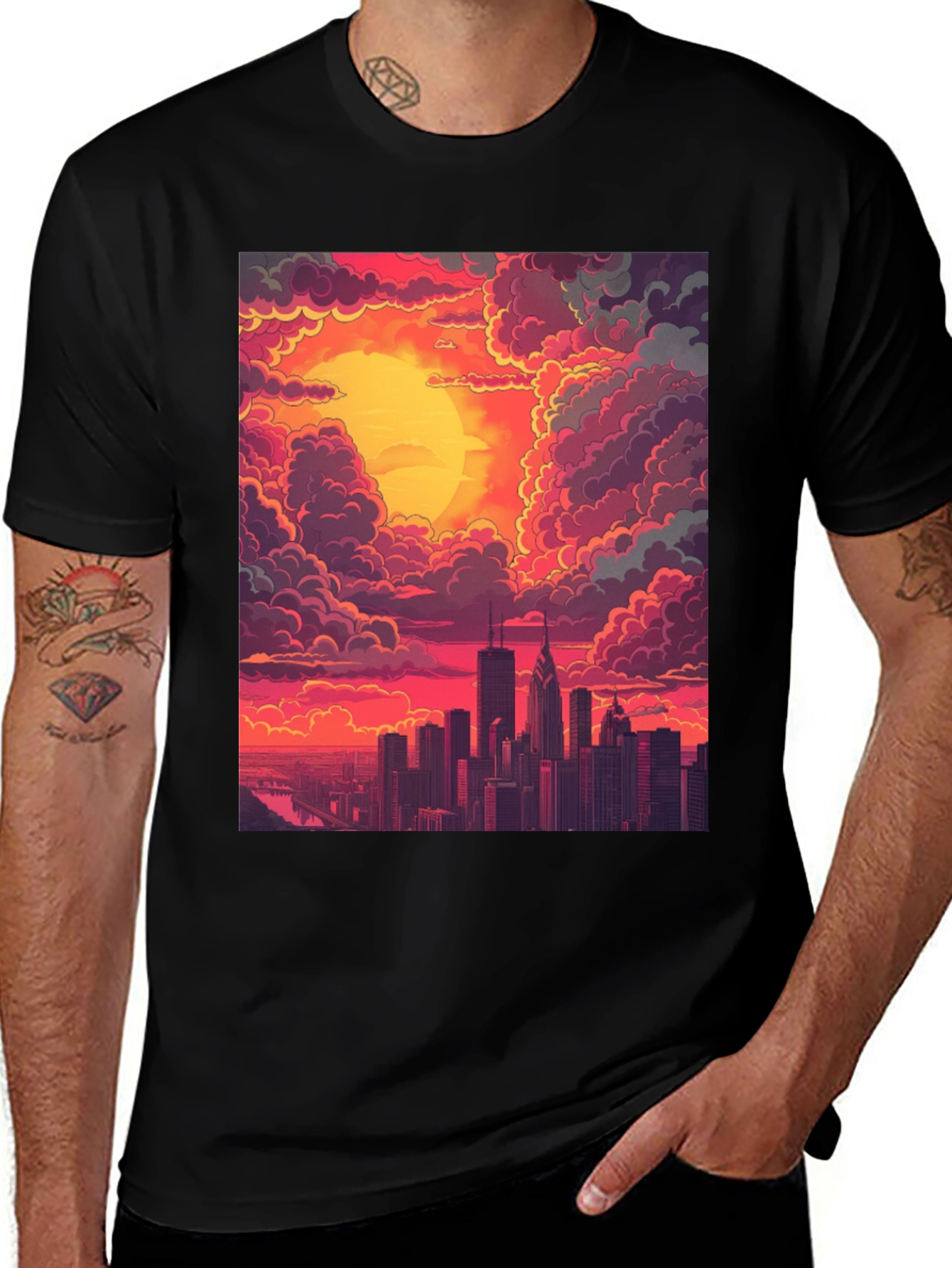 Variant 24 of Cityscape Sunset Graphic Tee
