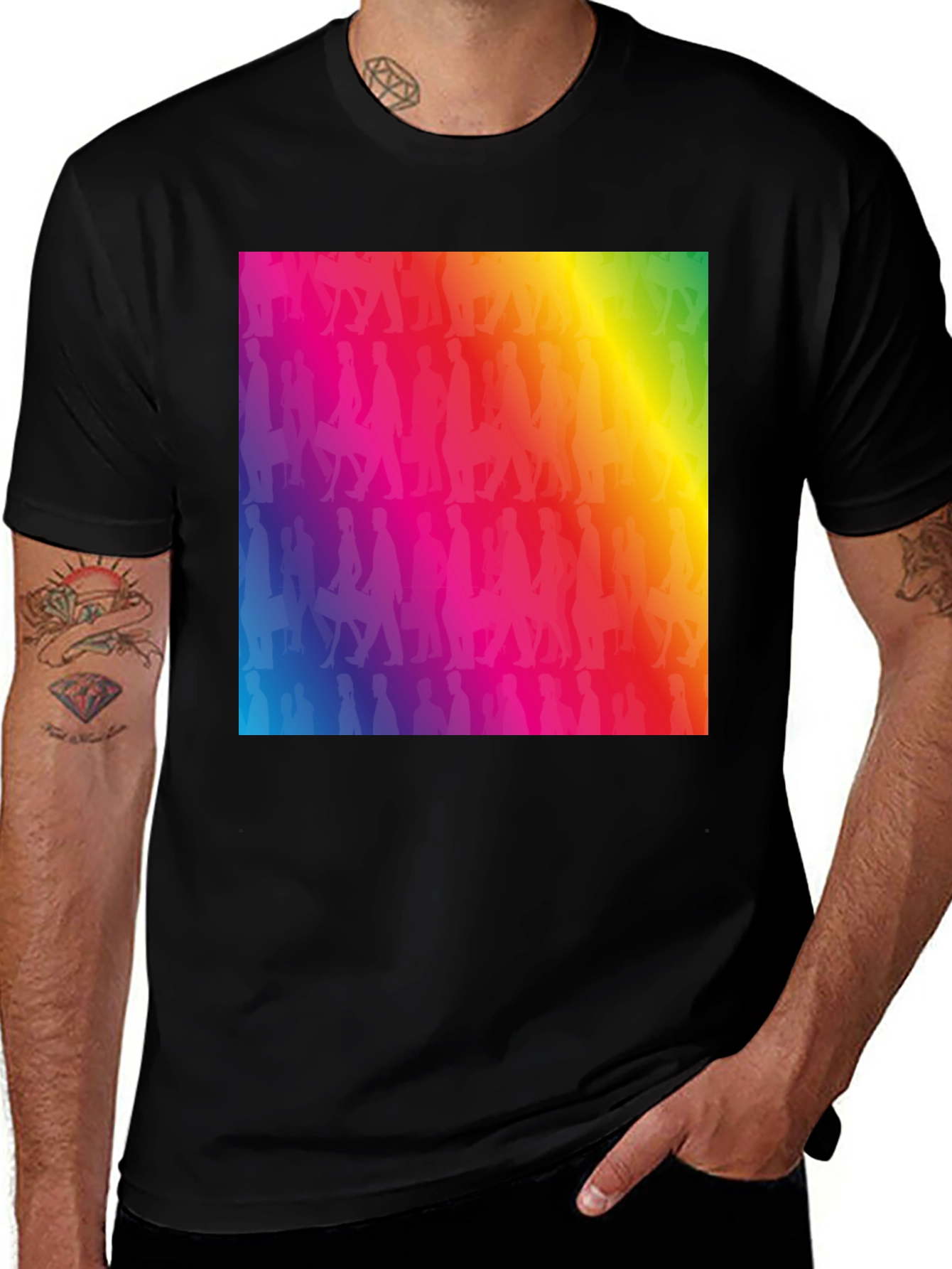 Variant 17 of Rainbow Silhouette Graphic T-Shirt