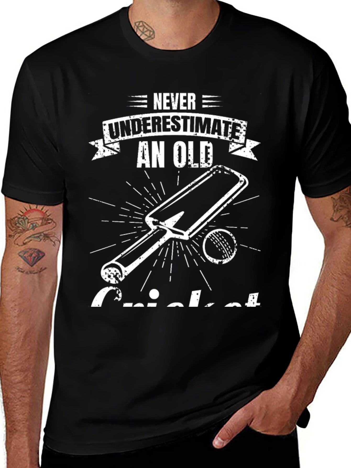 Variant 11 of Never Underestimate Old Cricket T-Shirt