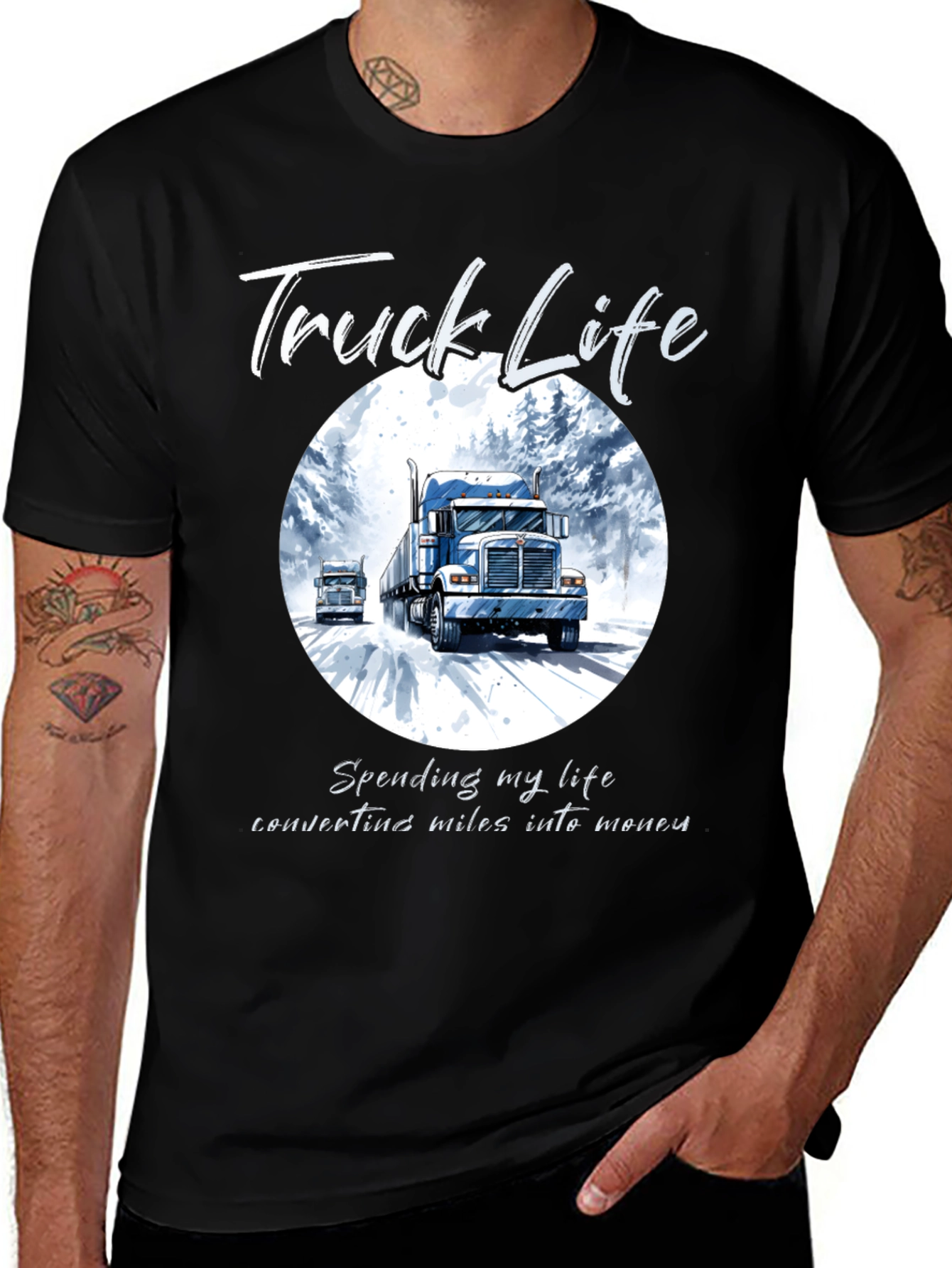 Truck Life T-Shirt: Miles Into Money