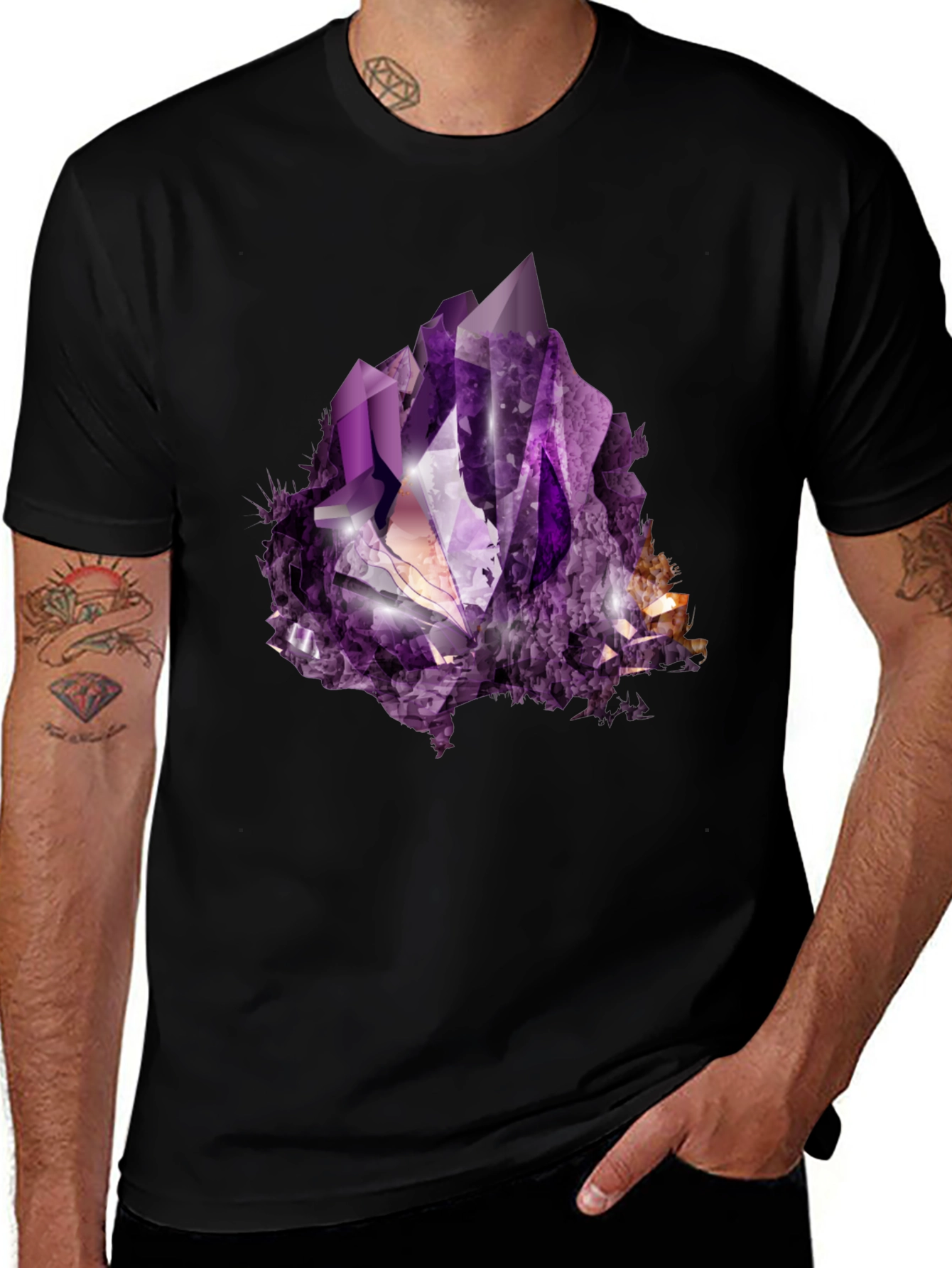 Variant 19 of Amethyst Crystal Graphic Print T-Shirt