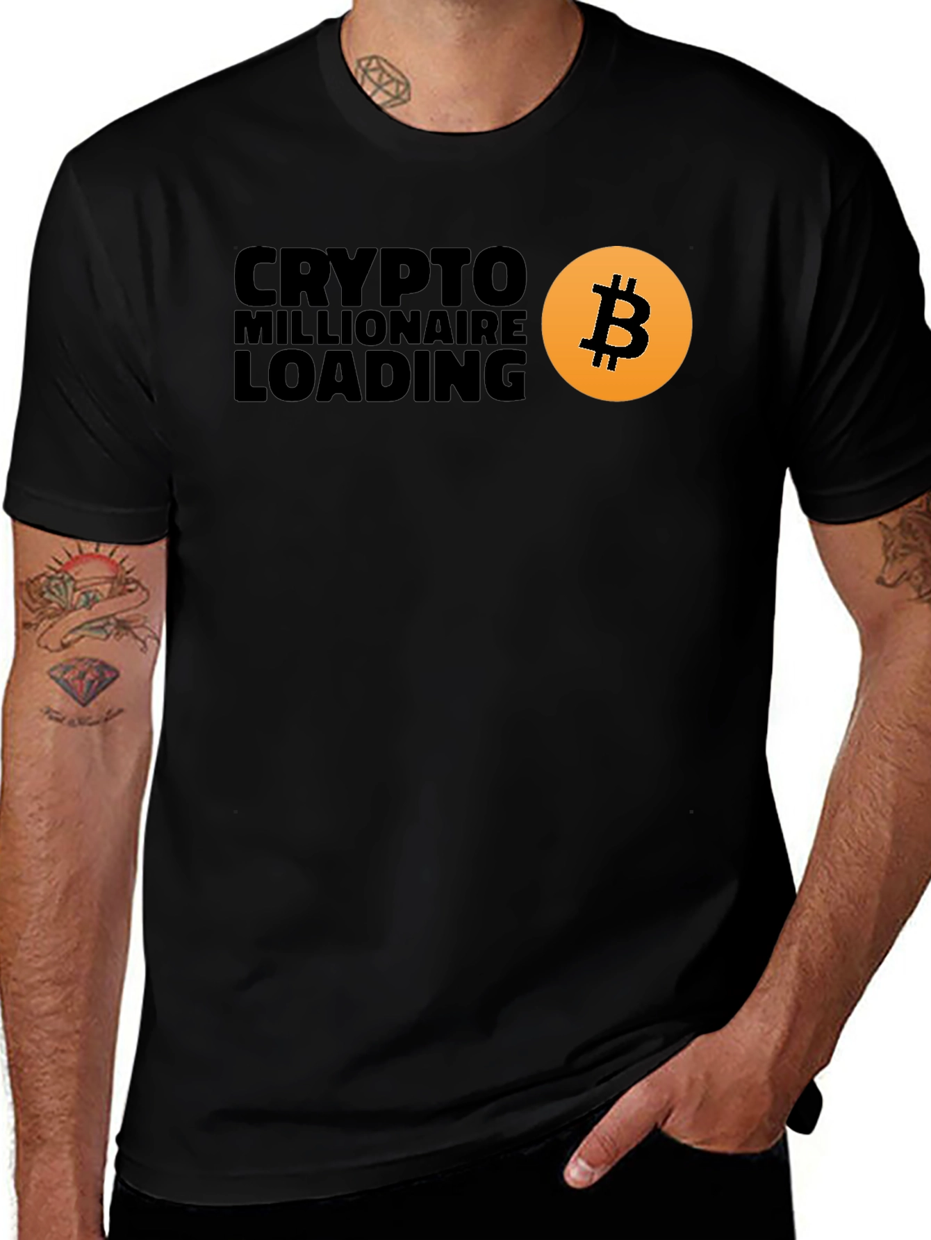 Variant 28 of Crypto Millionaire Loading Bitcoin Graphic Tee