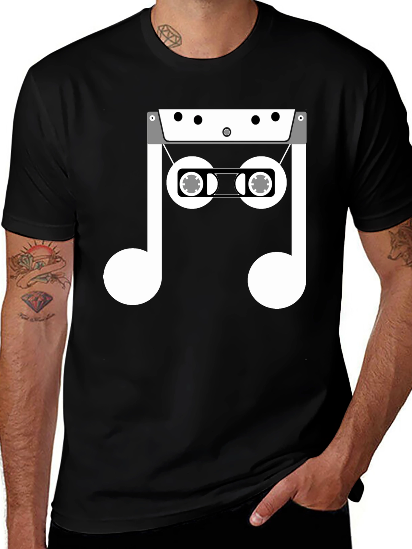 Variant 19 of Cassette Tape Music Note Graphic T-Shirt