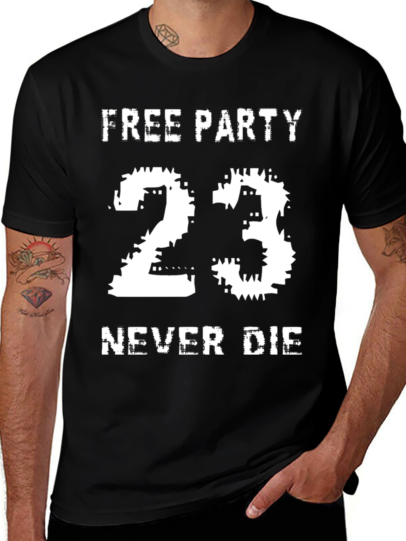 Variant 8 of Free Party 23 Never Die Black Graphic Tee
