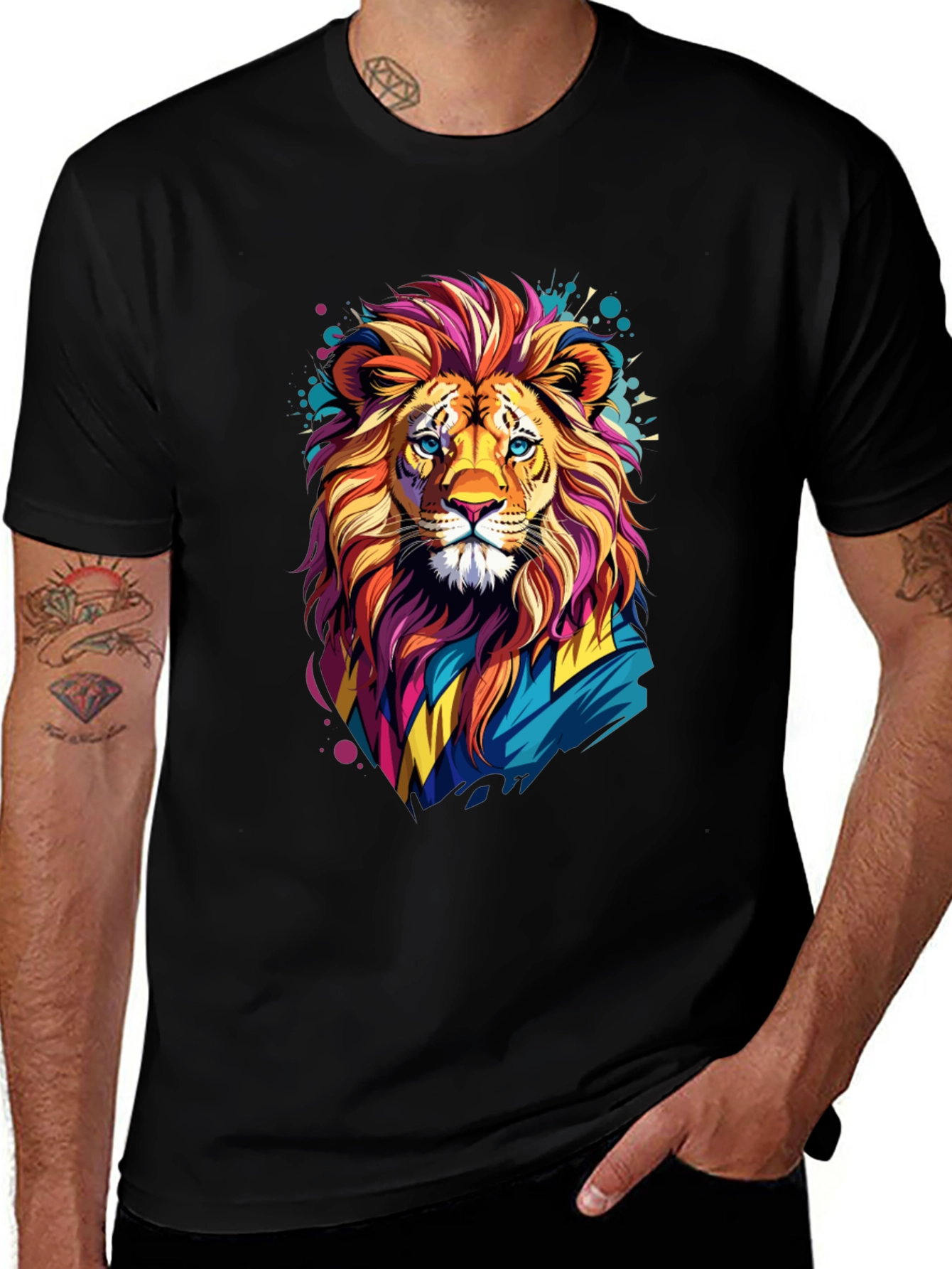 Variant 8 of Lion Graphic Tee - Vivid Design, Soft Cotton Blend