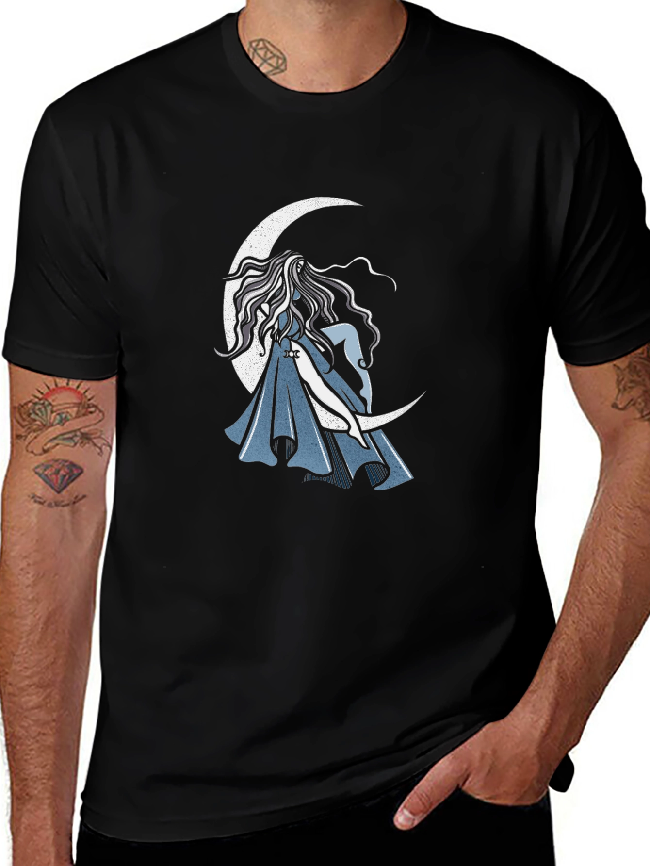 Variant 16 of Moon Goddess Graphic T-Shirt - Black
