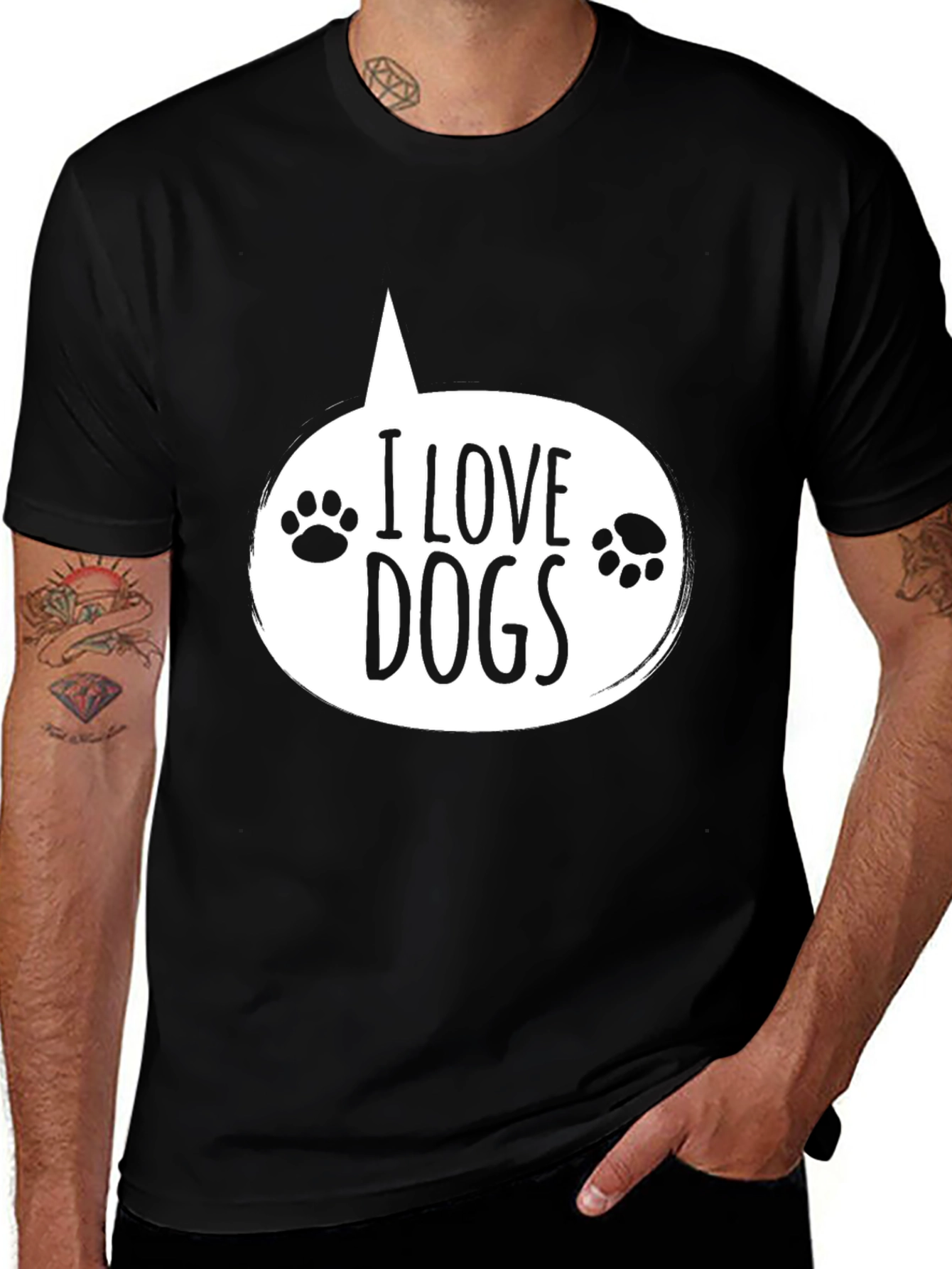 Variant 11 of I Love Dogs Black T-Shirt