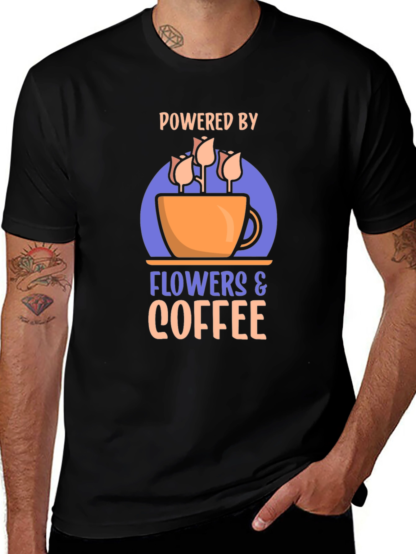 Variant 13 of Powered by Flowers & Coffee Graphic Tee