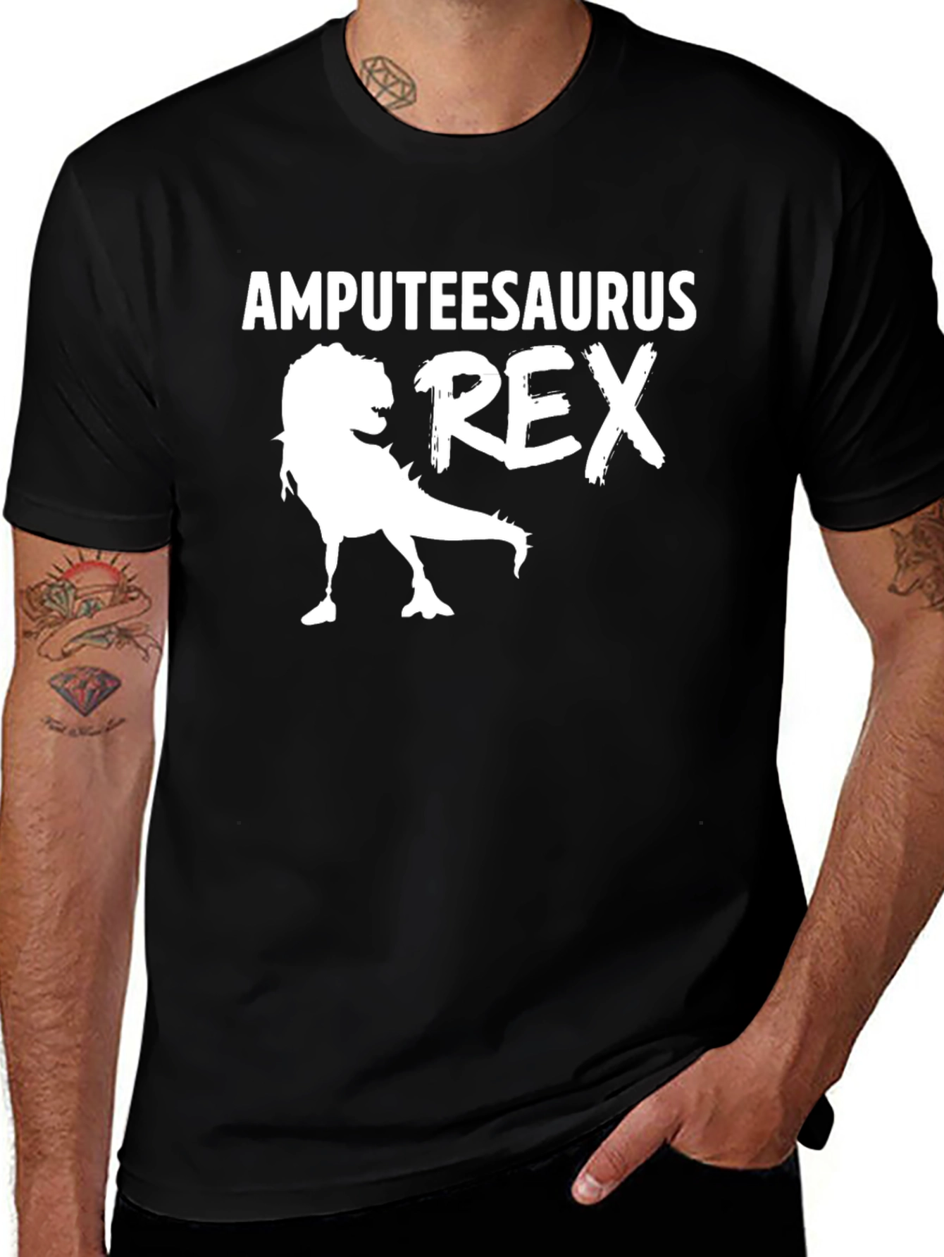 Amputeesaurus Rex Graphic T-Shirt - Black