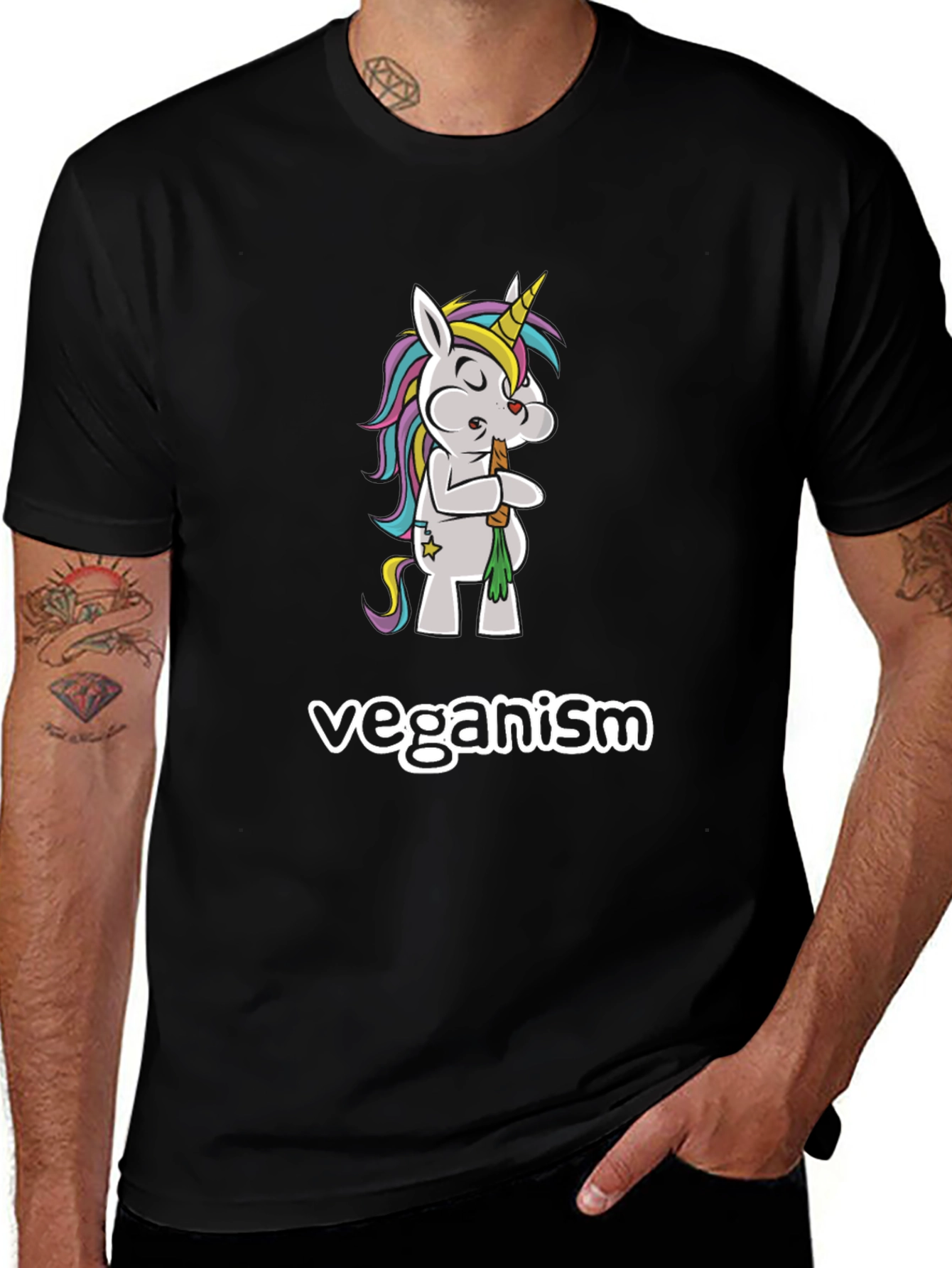 Variant 6 of Vegan Unicorn T-Shirt - Cartoon Tee