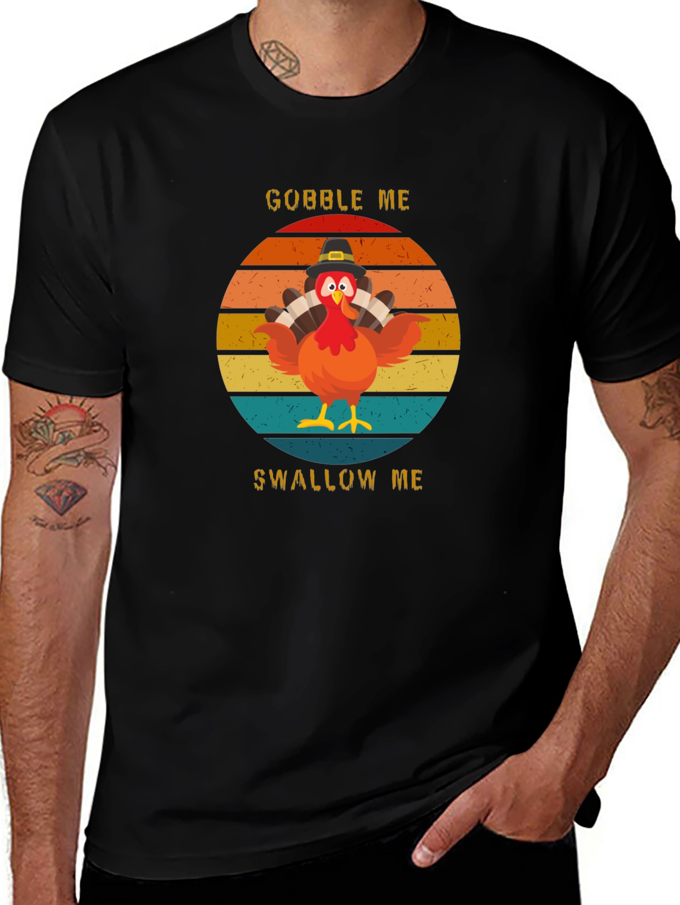 Variant 29 of Gobble Me Swallow Me Turkey Humor Graphic Tee