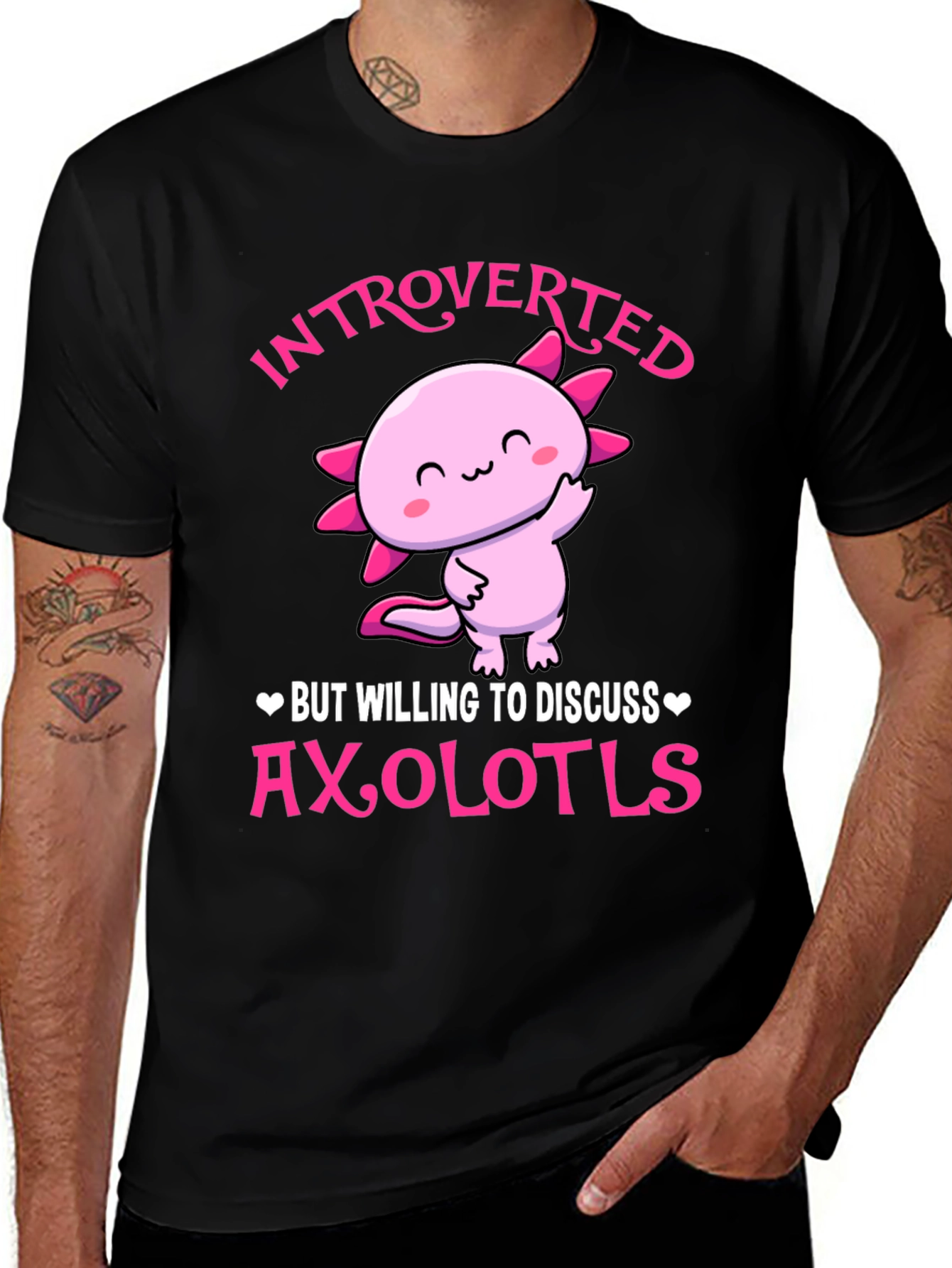 Variant 22 of Introverted Axolotl T-Shirt - Cute and Comfy!