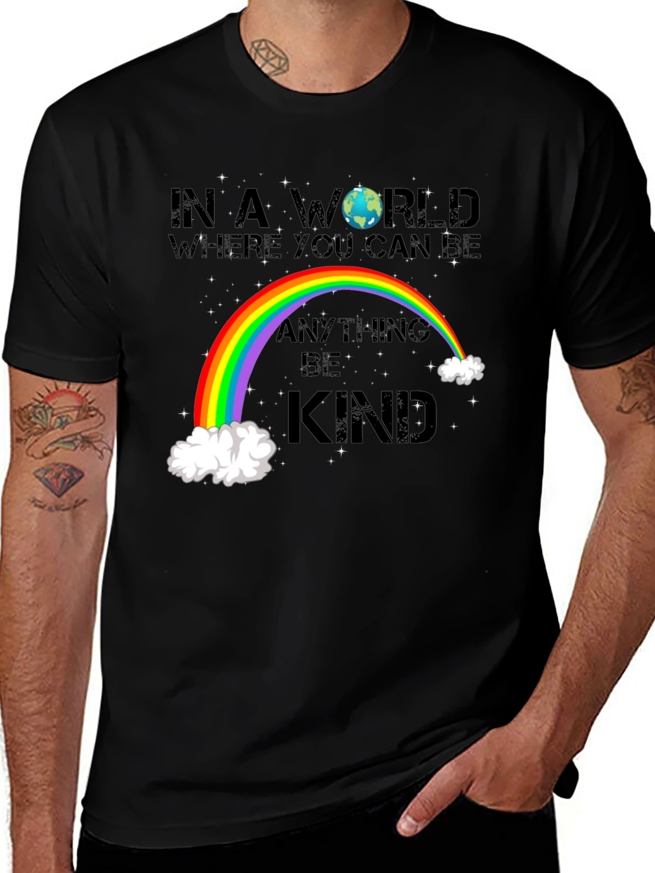 Variant 15 of Be Kind Rainbow Graphic T-Shirt