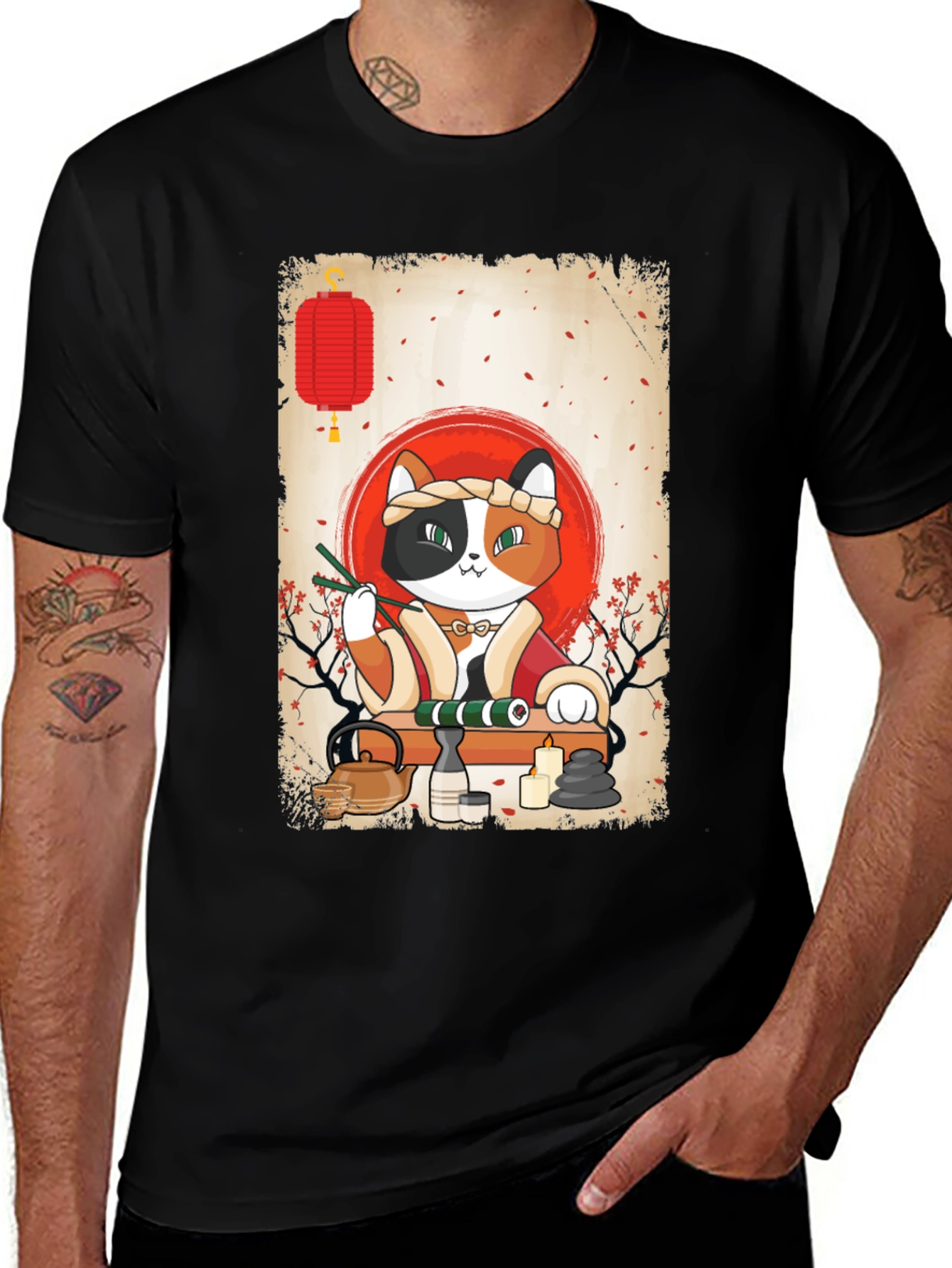 Variant 16 of Sushi Cat T-Shirt - Japanese Art Tee