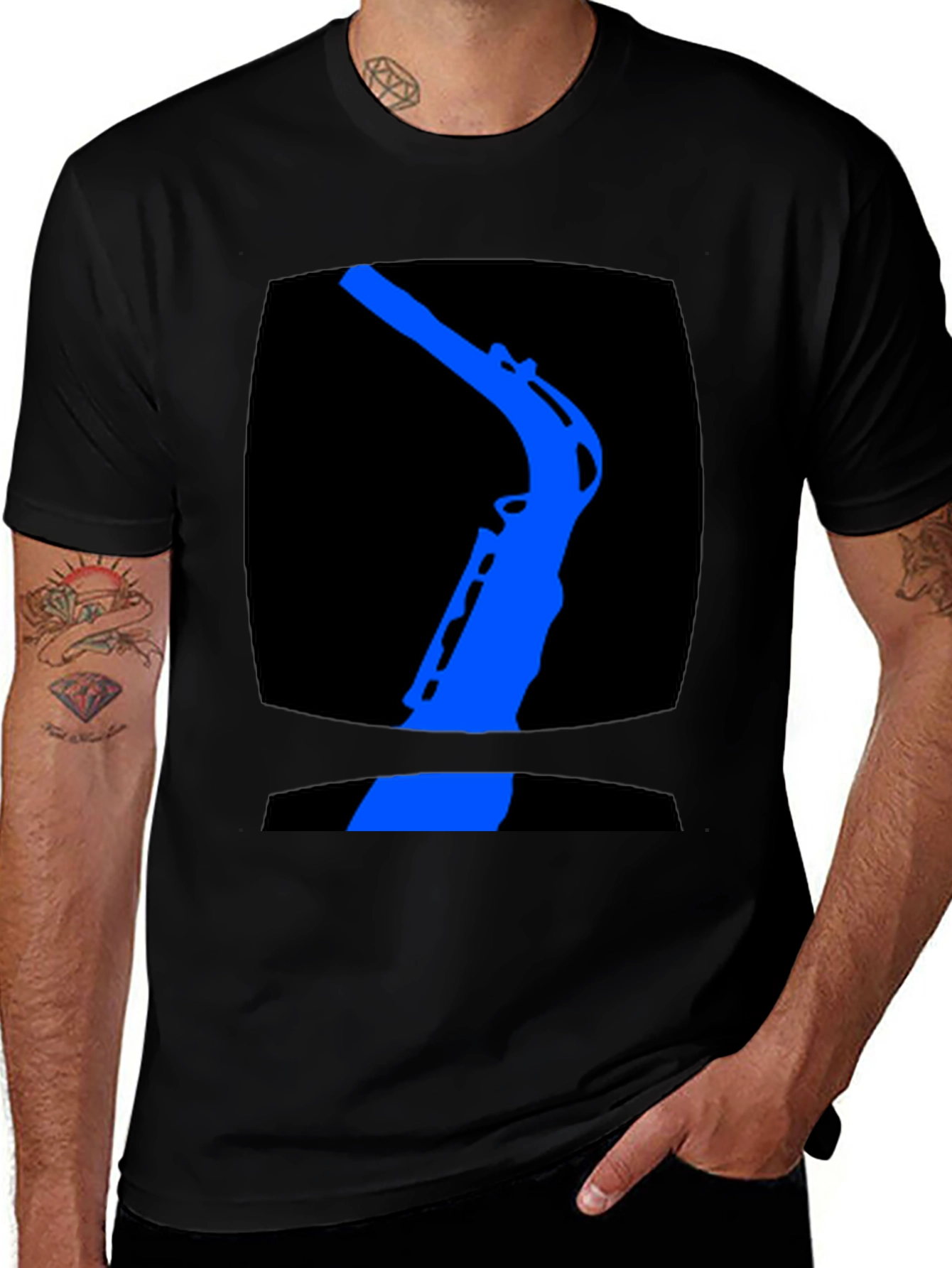Saxophone Silhouette Graphic Tee