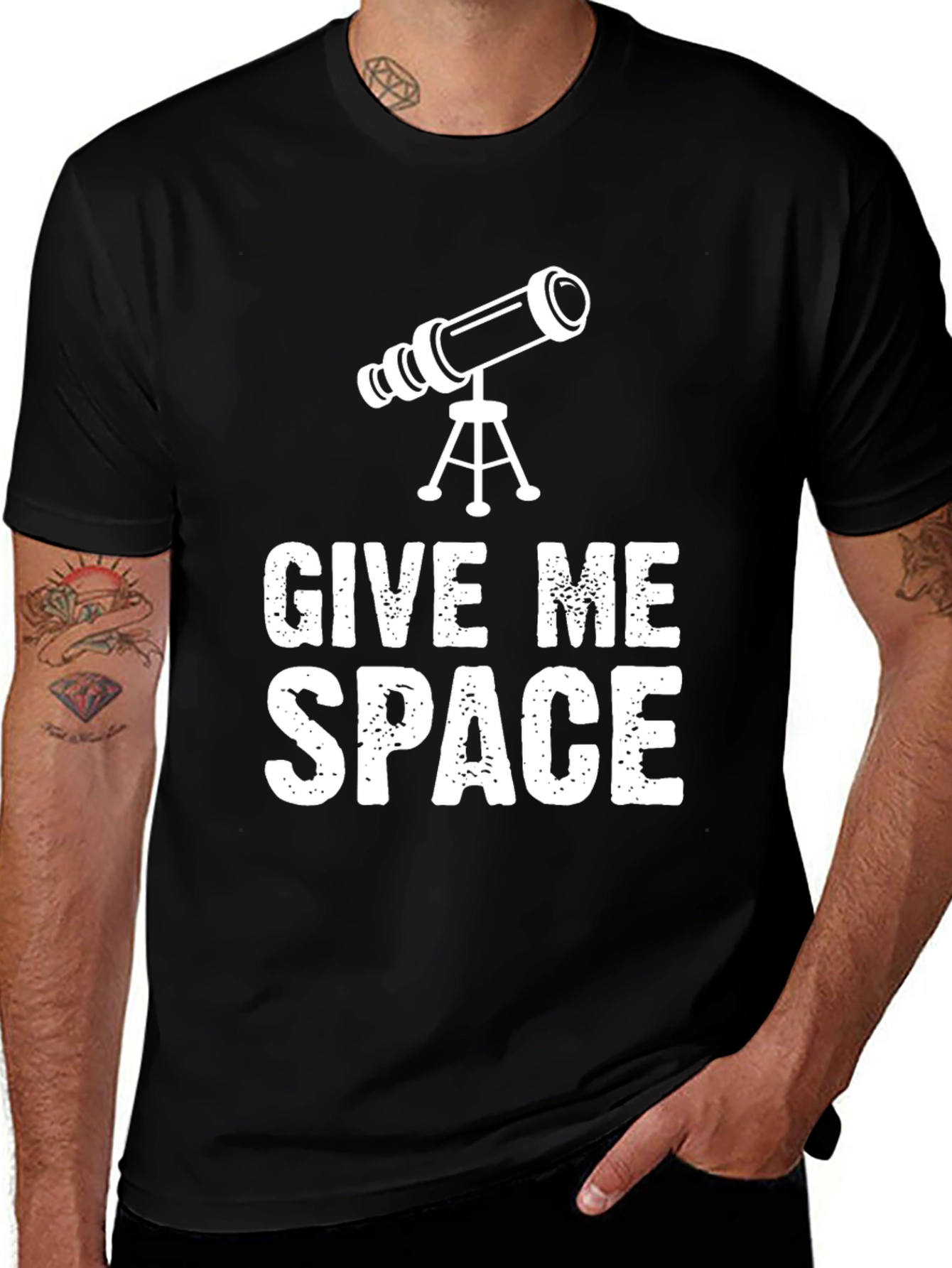 Variant 13 of Give Me Space Telescope Black T-Shirt